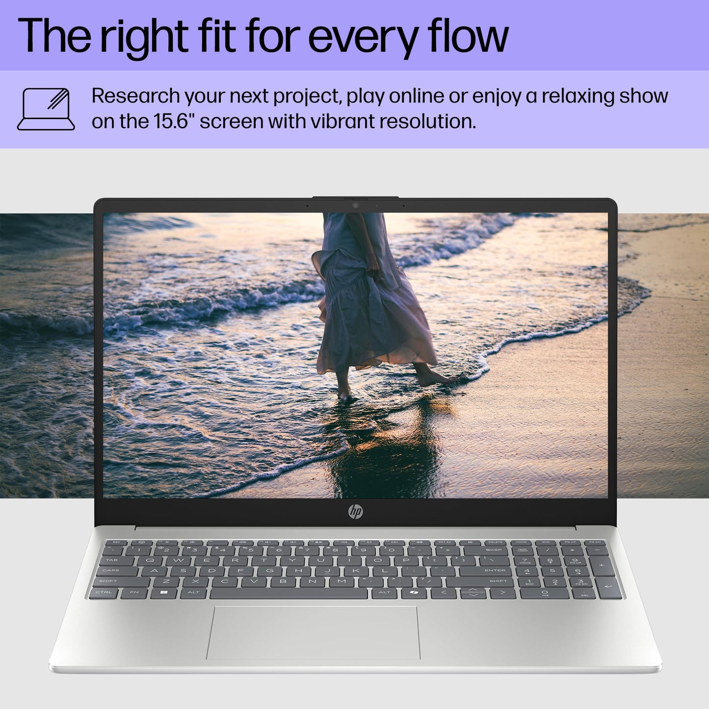 HP 15.6 inch Laptop, HD Touchscreen Display, AMD Ryzen 3 7320U, 8 GB RAM, 128 GB SSD, AMD Radeon Graphics, Windows 11 Home in S Mode, Natural Silver, 15- fc0099nr