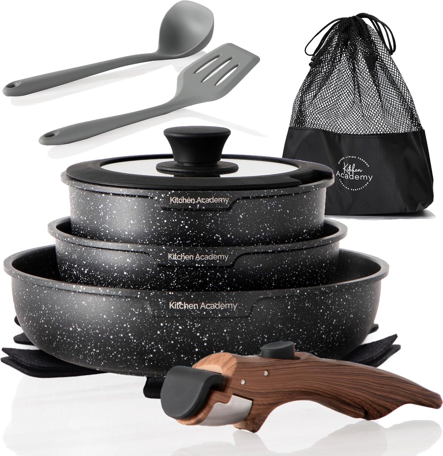 Enamel Cast Iron Cookware Set 7 Pieces & 10 Pieces RV/Camping Cookware Sets