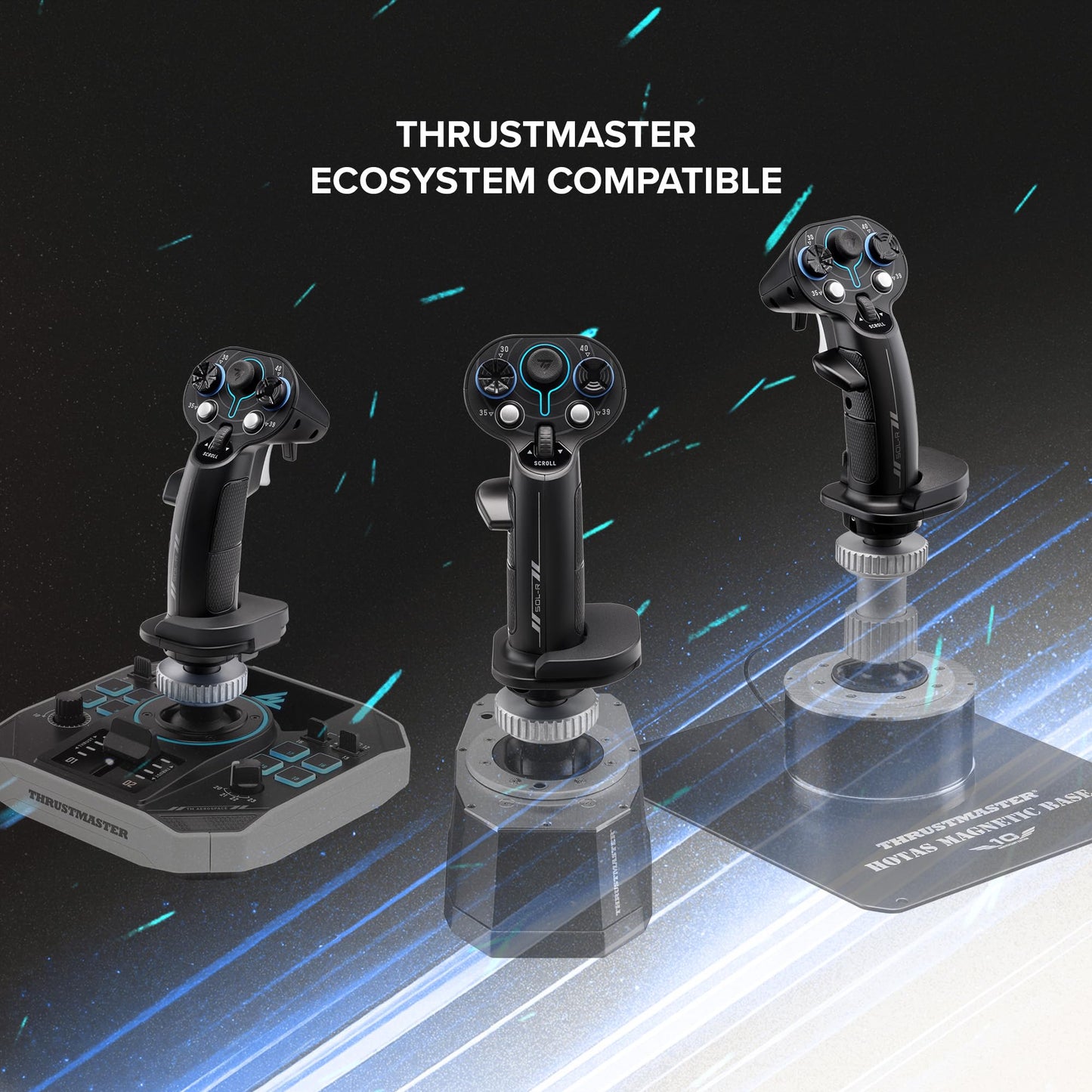 Thrustmaster Sol-R2 HOSAS Dual Space Combat Flight Joystick Set - PC | 88 programable actions buttons, 2 detachable grips, 2 throttles, zero drift, interchangeable rests, backlit sci-fi design