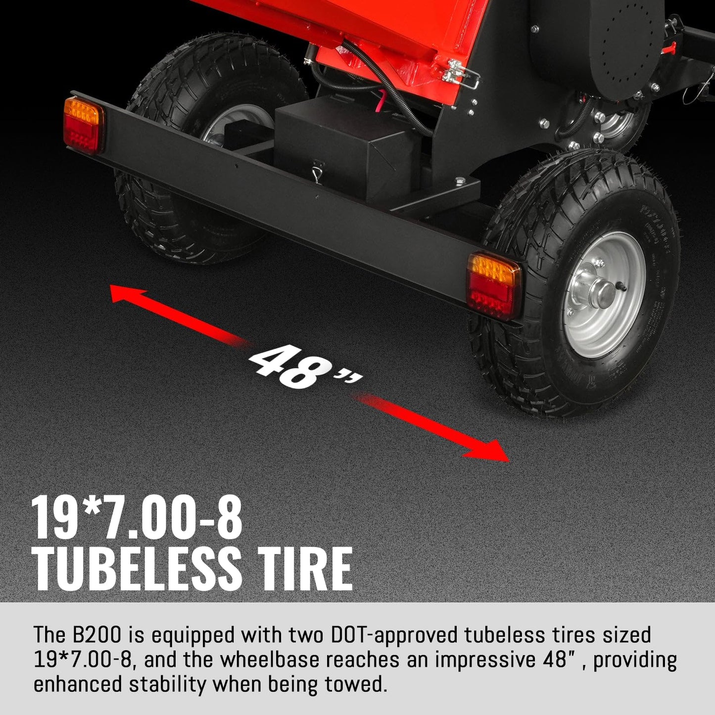 MechMaxx 6 inch ZONSEN 459cc 15hp E-Start Gas Powered 4-Wheels Wood Chipper Shredder Mulcher with Towbar/Tail Light/Emergency Stop Button/Stop Bar, Model B150 Red