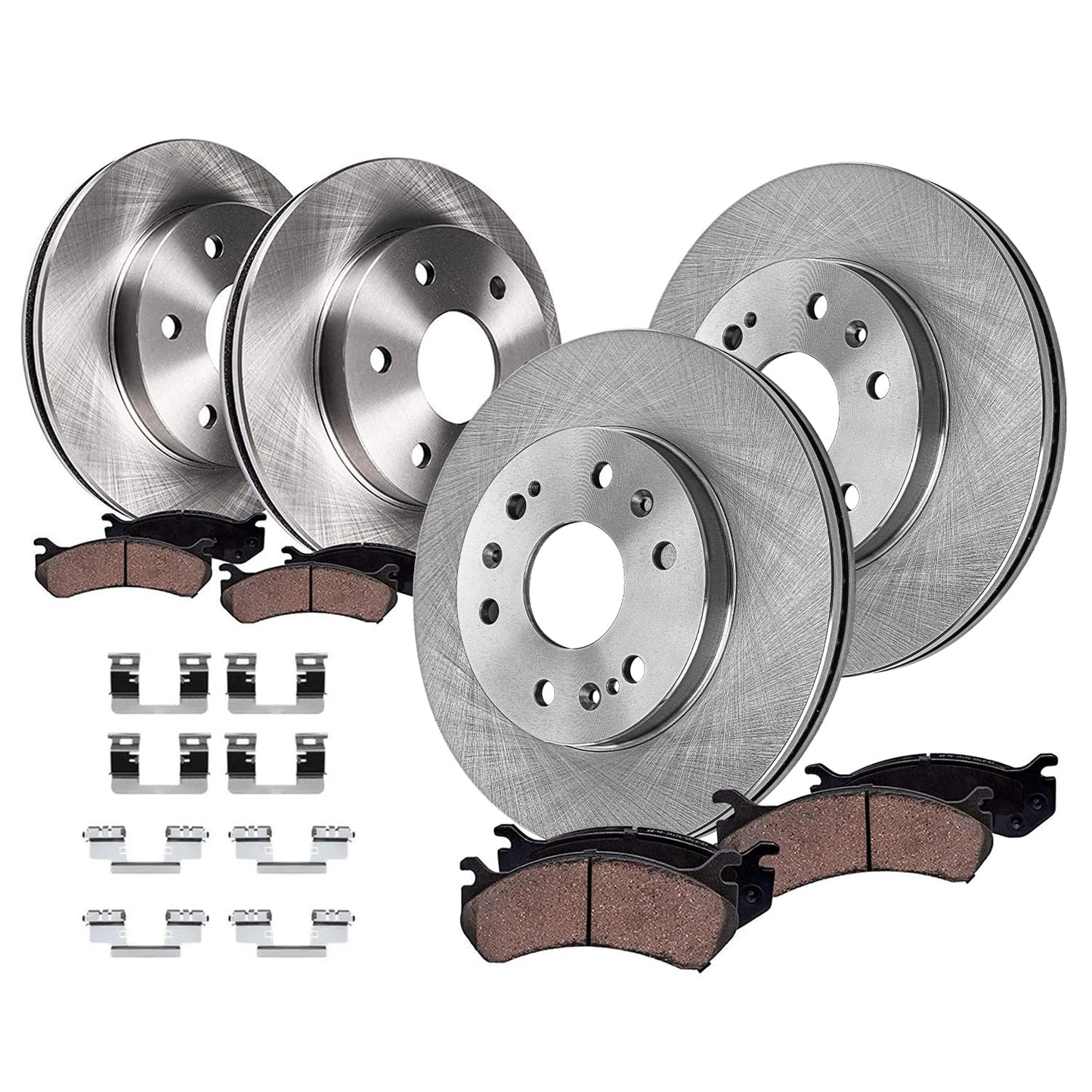 Detroit Axle - 8pc Brake Kit for 2016-2021 Honda Civic, Disc Brake Rotors Ceramic Brakes Pads with Hardware 2017 2018 2019 2020 Replacement : 11.10" inch Front and 10.24" inch Rear Rotor