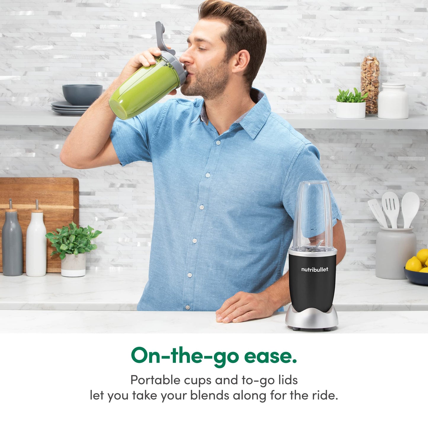 Nutribullet Personal Blender, Shakes, Smoothies, Food Prep, and Frozen Blending, 24 Ounces, 600 Watt, Dark Gray, NBR-0601WM