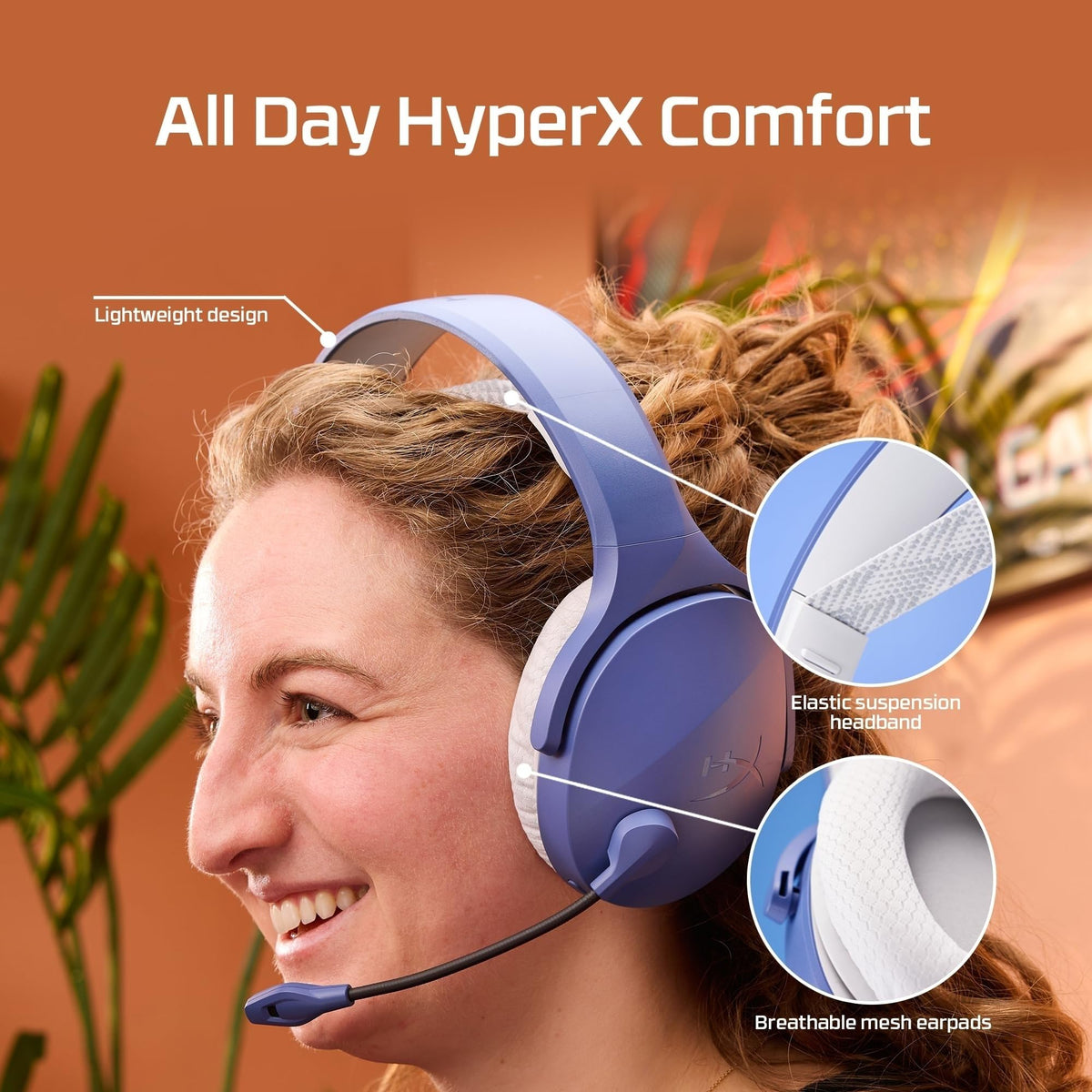 HyperX Cloud Stinger 2 – Gaming Headset, DTS Headphone:X Spatial Audio, Lightweight Over-Ear Headset with mic, Swivel-to-Mute Function, 50mm Drivers, PC Compatible, Black