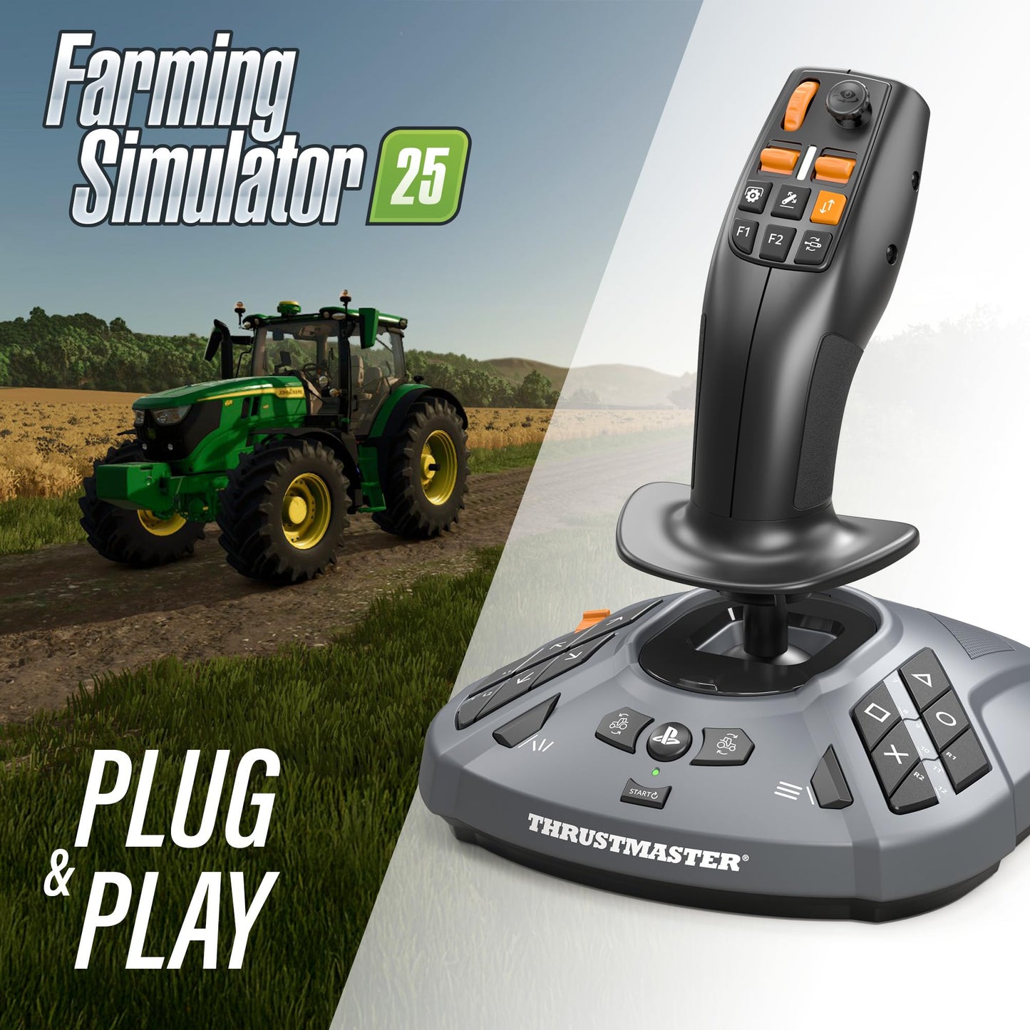 Thrustmaster SimTask FarmStick 3-Axis Farming Simulator Joystick - PC | Plug and play for FS25, 33 programable inputs, thumbwheel, mini-stick, triggers, rocker switches, H.E.A.R.T sensors