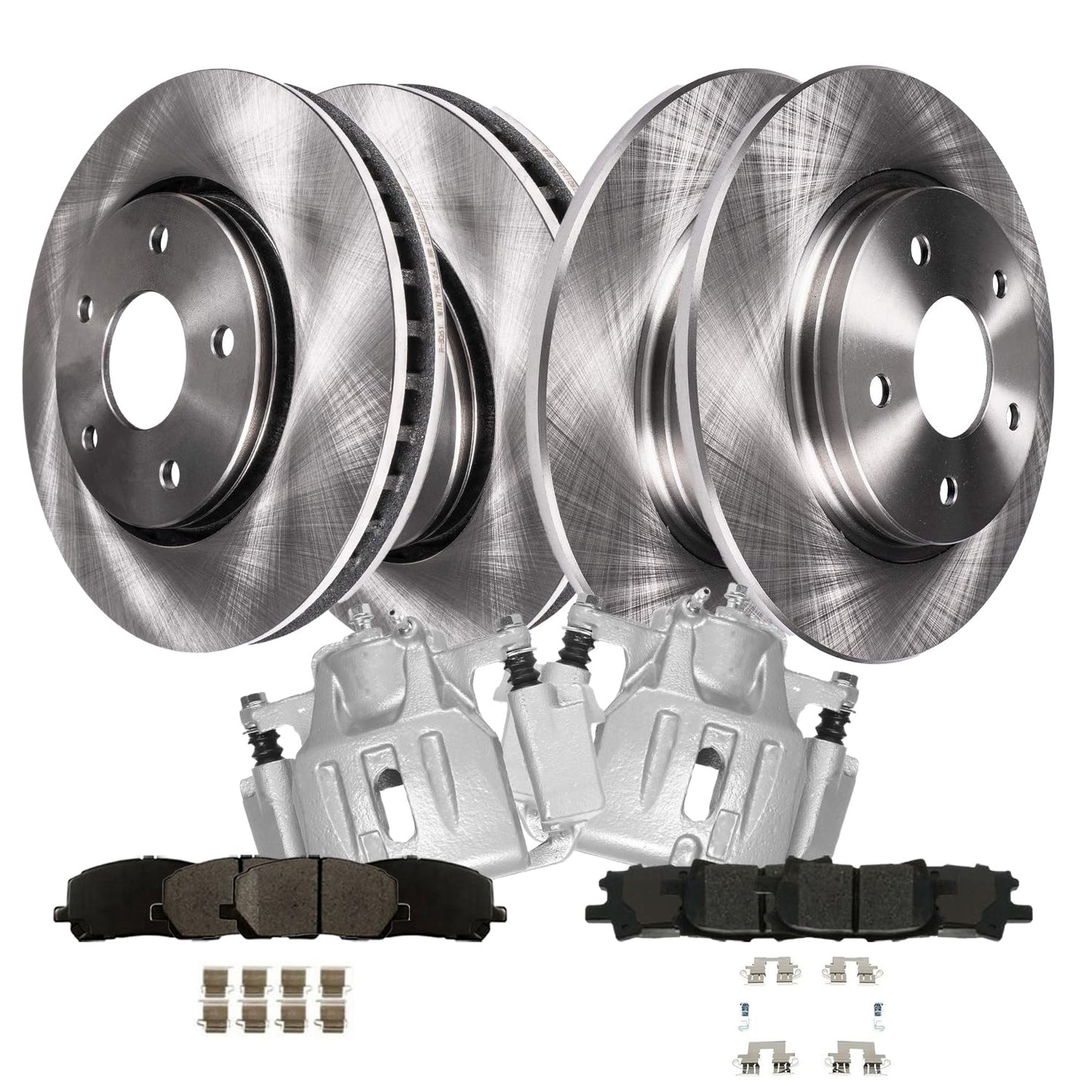 Detroit Axle - Brake Kit for 2006-2018 Toyota Rav4 Replacement Disc Brake Rotors Ceramic Brakes Pads : 11.65'' inch Front and 11.06" inch Rear Rotor
