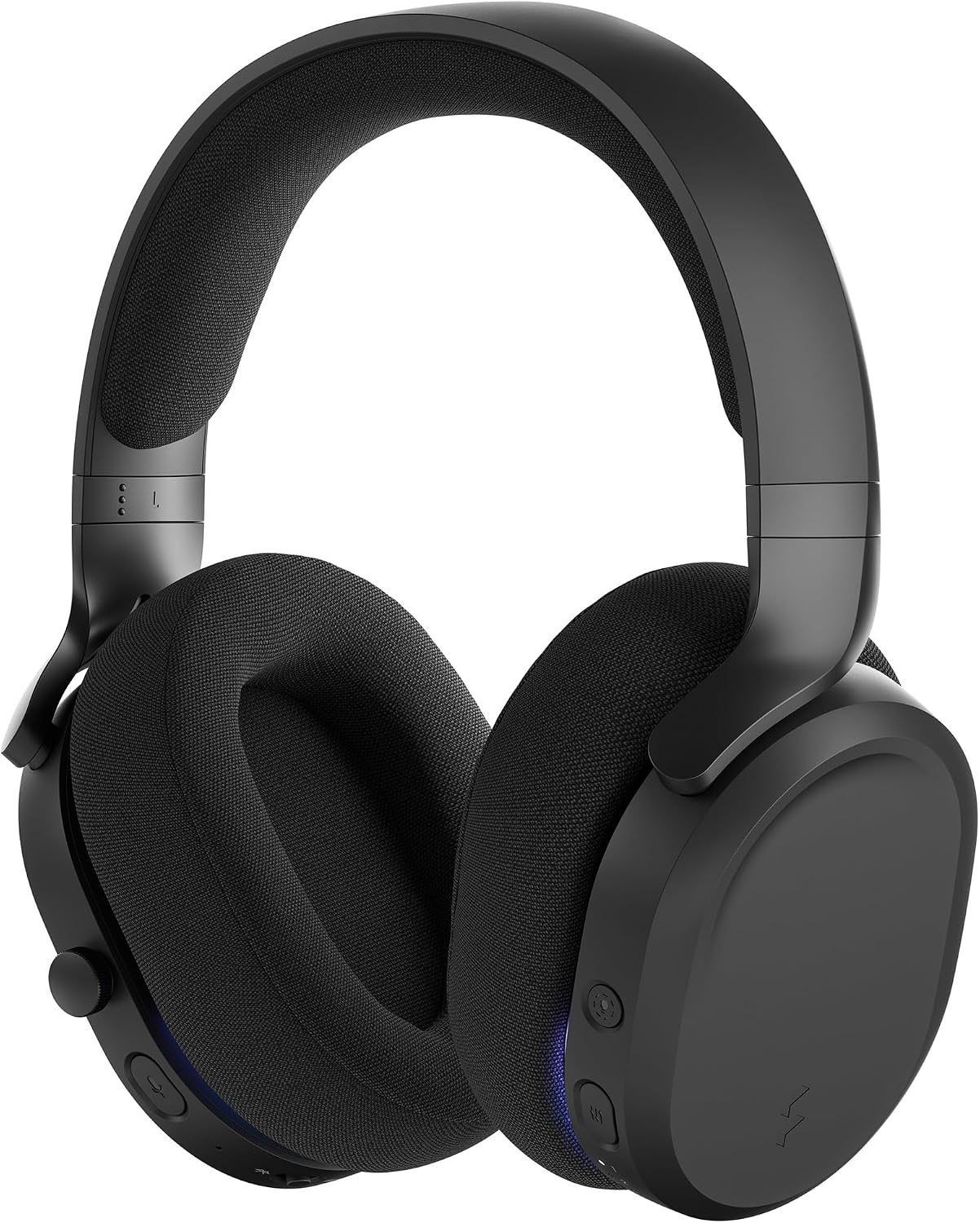 Fractal Design Scape Dark - Wireless PC Gaming Headset - Detachable Flip-to-Mute Microphone with Noise Cancellation - Battery Life Up to 40 Hours - Configurable Ambient Lighting - Black