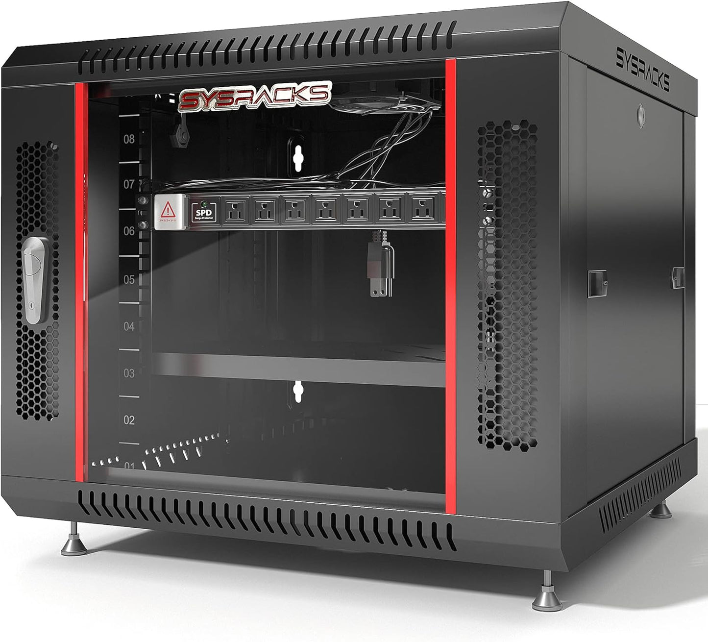 9U Wall Mount Server Rack Cabinet – 19" Network Rack Enclosure, 18" Deep Data Rack Cabinet with Fan, PDU & Shelf for IT Equipment, Switches and Patch Panel