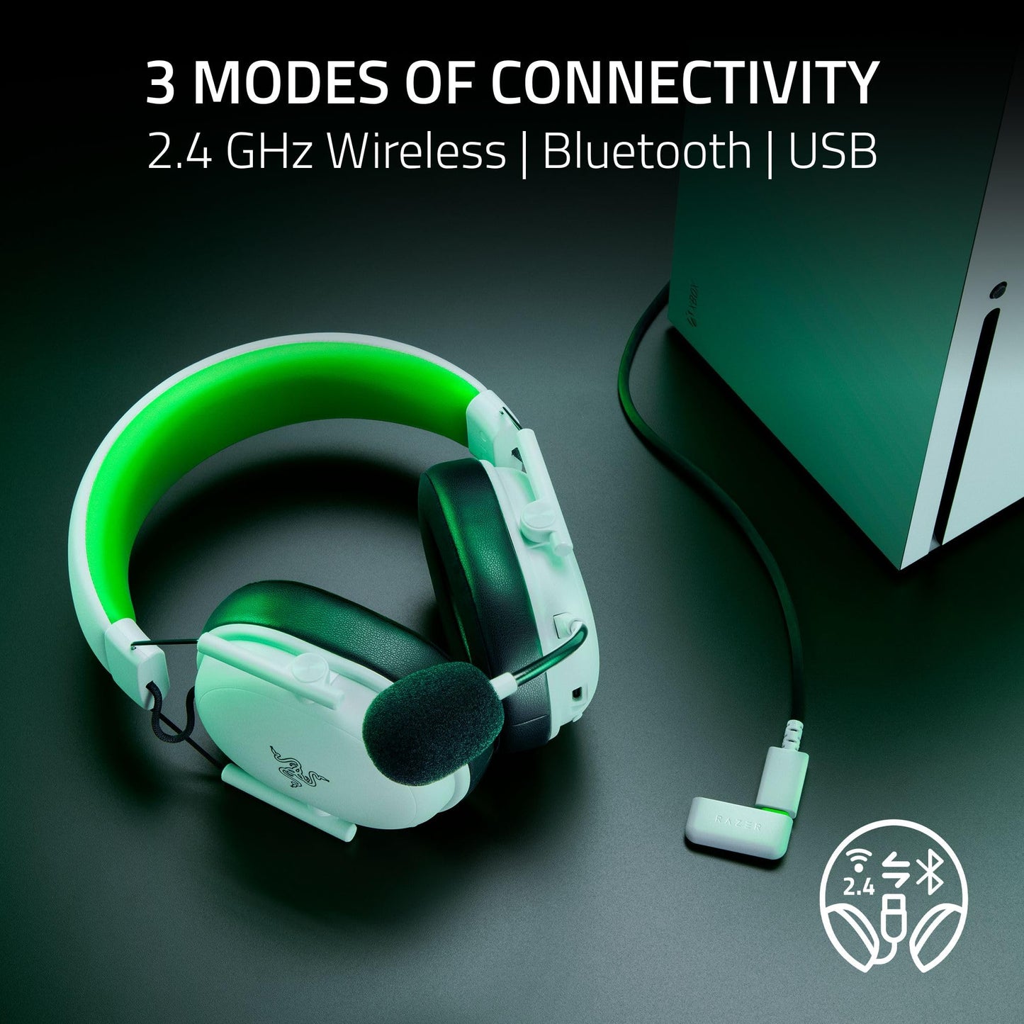 Razer BlackShark V3 X HyperSpeed Wireless Gaming Headset for PC: 50mm Drivers - Cardioid Mic - 2.4 GHz, Bluetooth, USB - Works with Mac, PS5, Nintendo Switch, Smartphone - 70 Hr Battery - Black