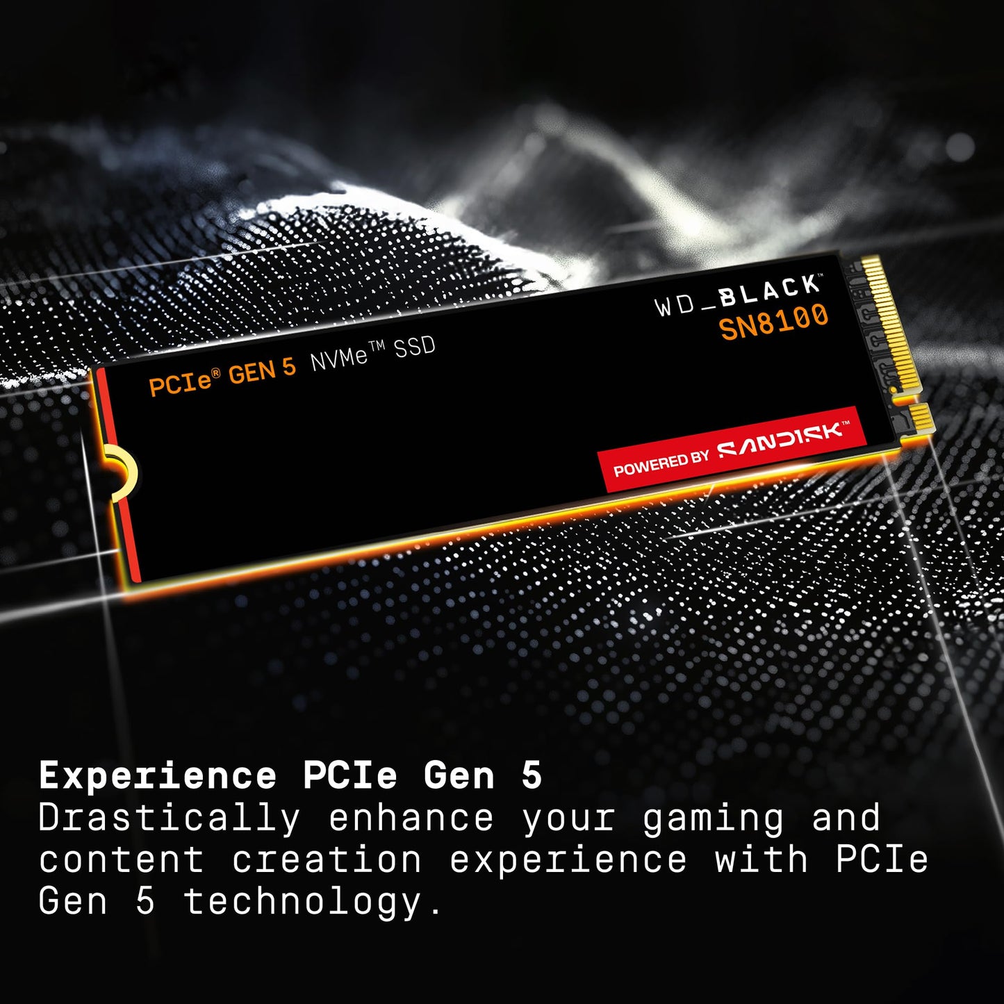 WD_Black SN8100 4TB NVMe SSD - PCIe 5.0x4, M.2 2280, Up to 14,900MB/s Read Speed, up to 11,000MB/s Write Speed, Best for AI Applications, Gaming, and Video Editing - WDS400T1X0M