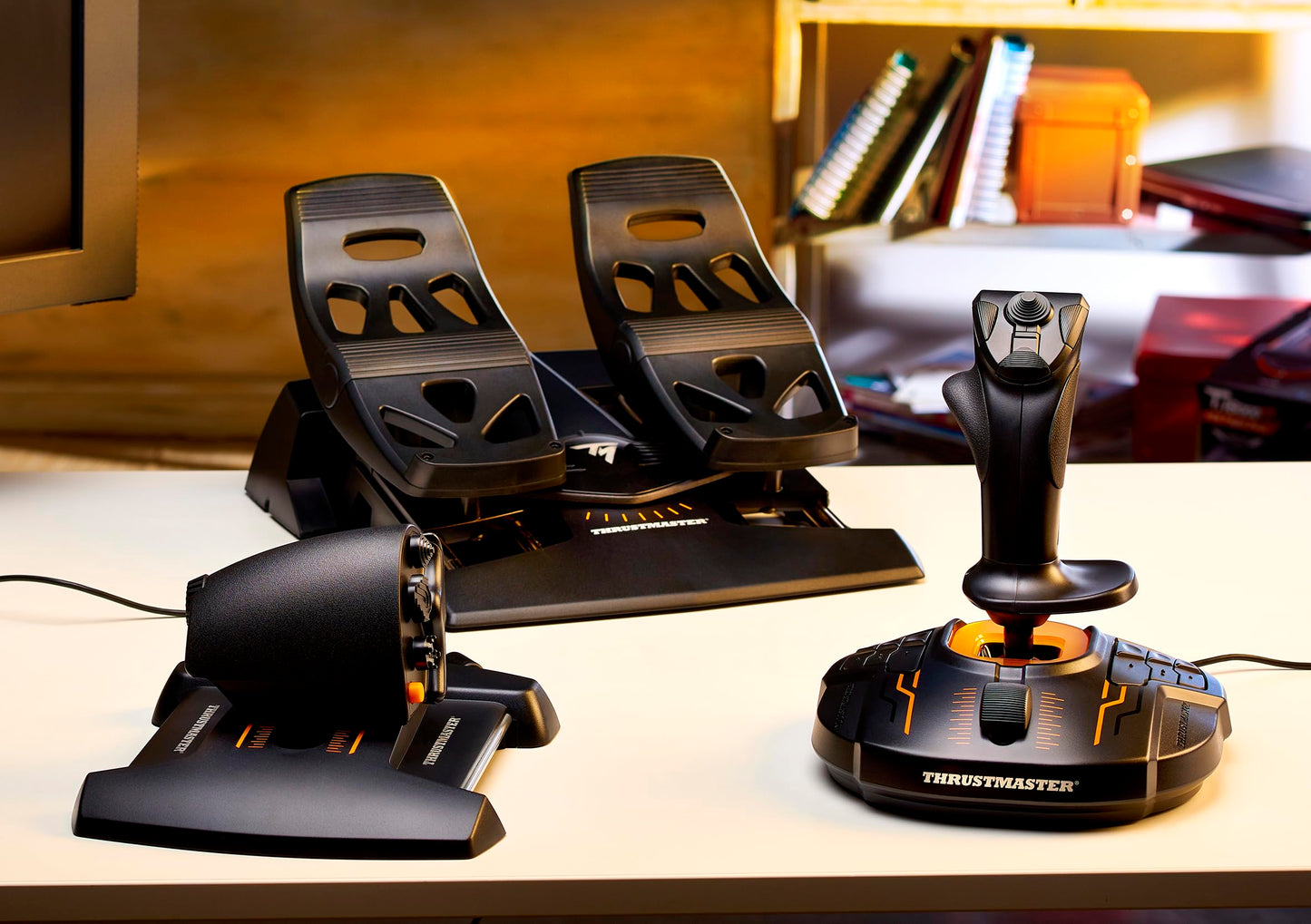 Thrustmaster T16000M FCS Space Sim Duo Combat Flight Sim Joystick - PC | Dual Hall-Effect sticks, 32 programable buttons, weighted bases, 8-way hat switch, 4 axes, twist rudder, integrated throttle