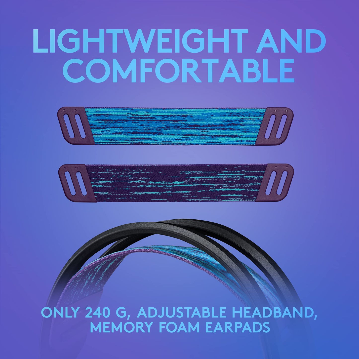 Logitech G535 Lightspeed Wireless Gaming Headset - Lightweight on-Ear Headphones, flip to Mute mic, Stereo, USB Rechargeable - Black
