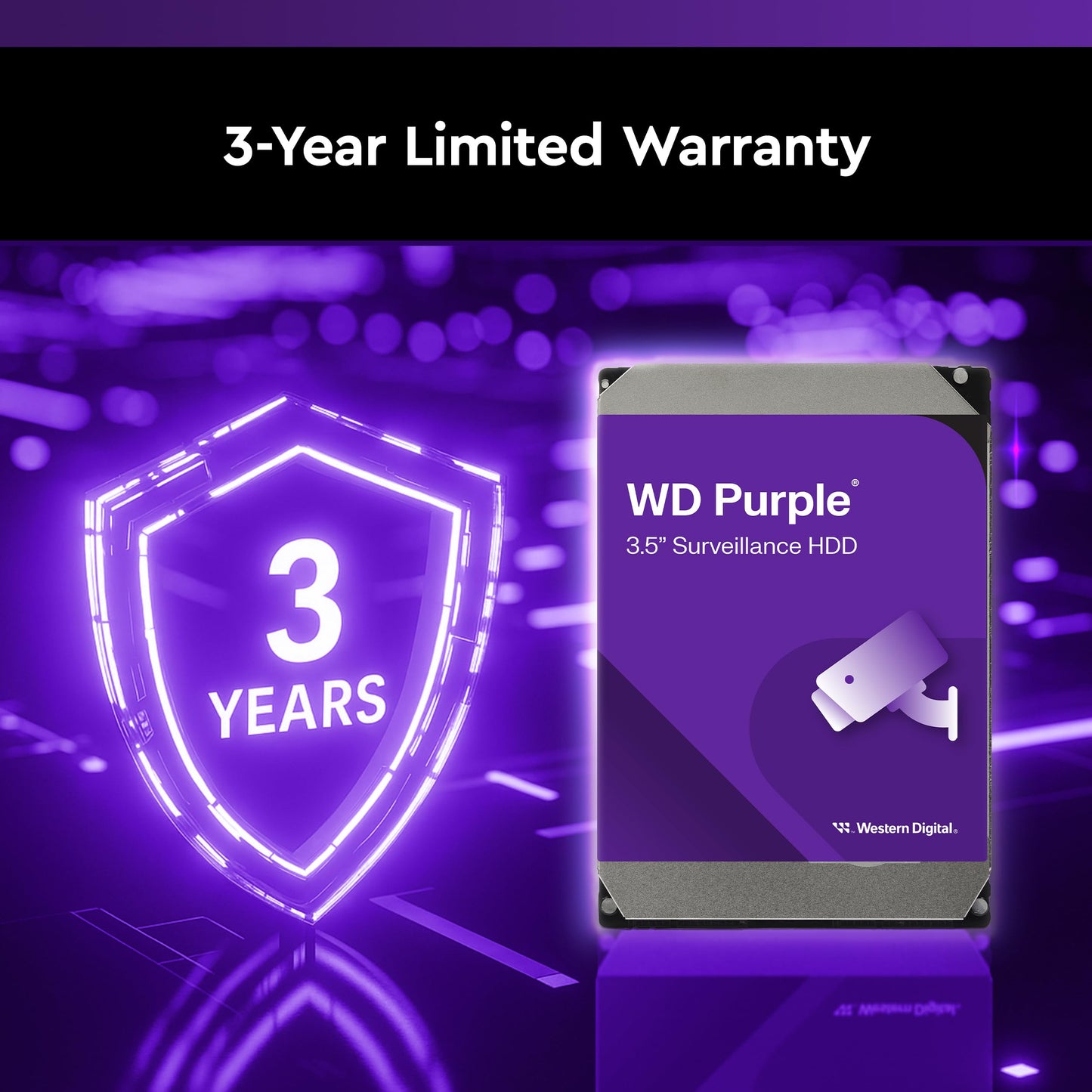 Western Digital 18TB WD Purple Pro Surveillance Internal Hard Drive HDD - SATA 6 Gb/s, 512 MB Cache, 3.5" - WD181PURP