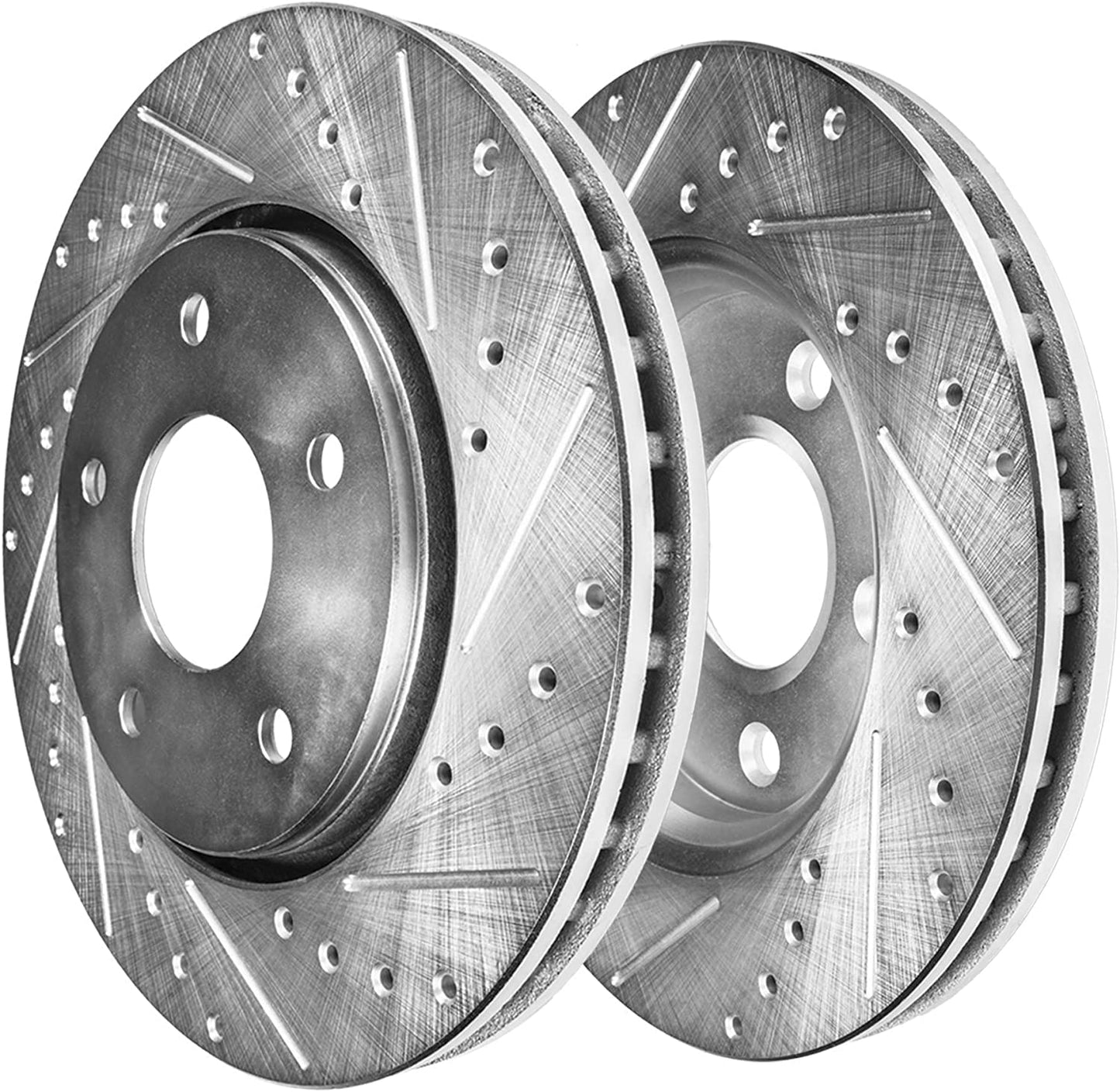 Detroit Axle - Rear Brake Kit for Chevy Silverado Sierra 1500 Suburban Yukon XL Tahoe Escalade ESV Drilled & Slotted Brake Rotors Ceramic Brakes Pads