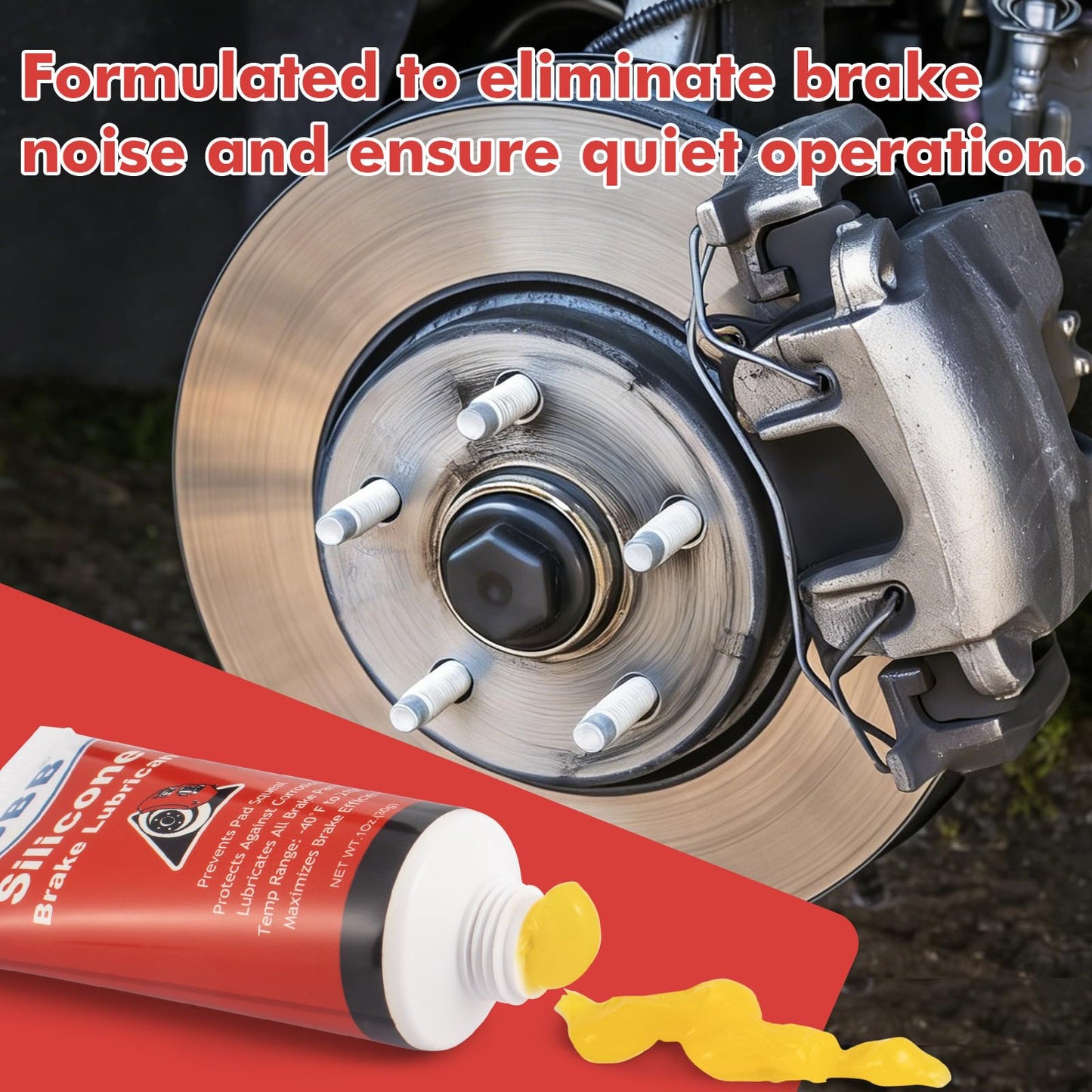 ZDBB Brake Silicone Grease Brake Caliper Guide Pin Lubricant High Temperature Caliper & Pad Lube, Waterproof, Safe for Rubber O-Rings Automotive Grease for Quiet & Smooth Braking 1oz (1-Pack)