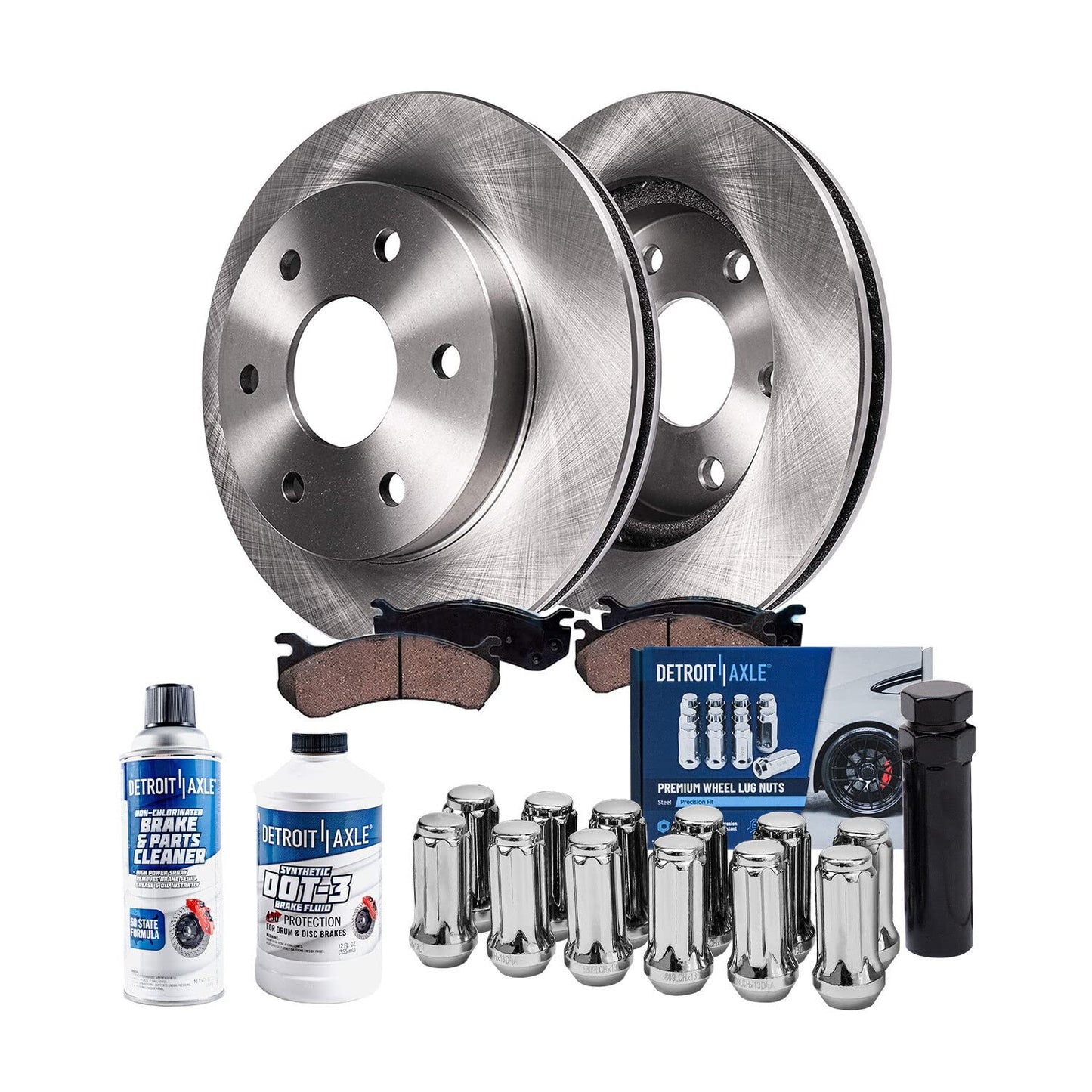 Detroit Axle - Brake Kit for 14-20 Nissan Rogue, 17-22 Rogue Sport, Front and Rear Disc Brake Rotors Ceramic Brake Pads 2018 2019 Replacement