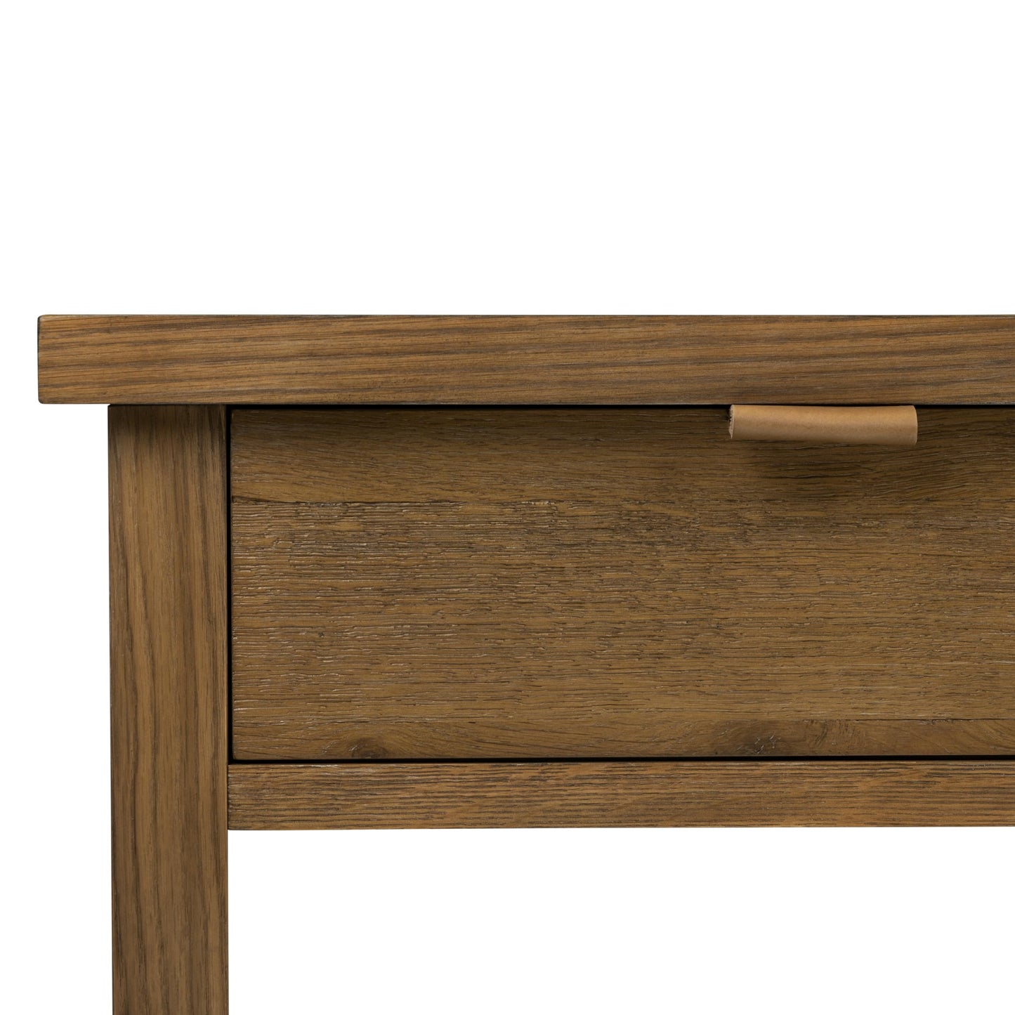 Poly & BARK Chordo 39.4 Inch Coffee Table in Tundra Brown Oak Grain Veneer with Curved Architectural Legs for Warm Modern Living Room Style and Everyday Function