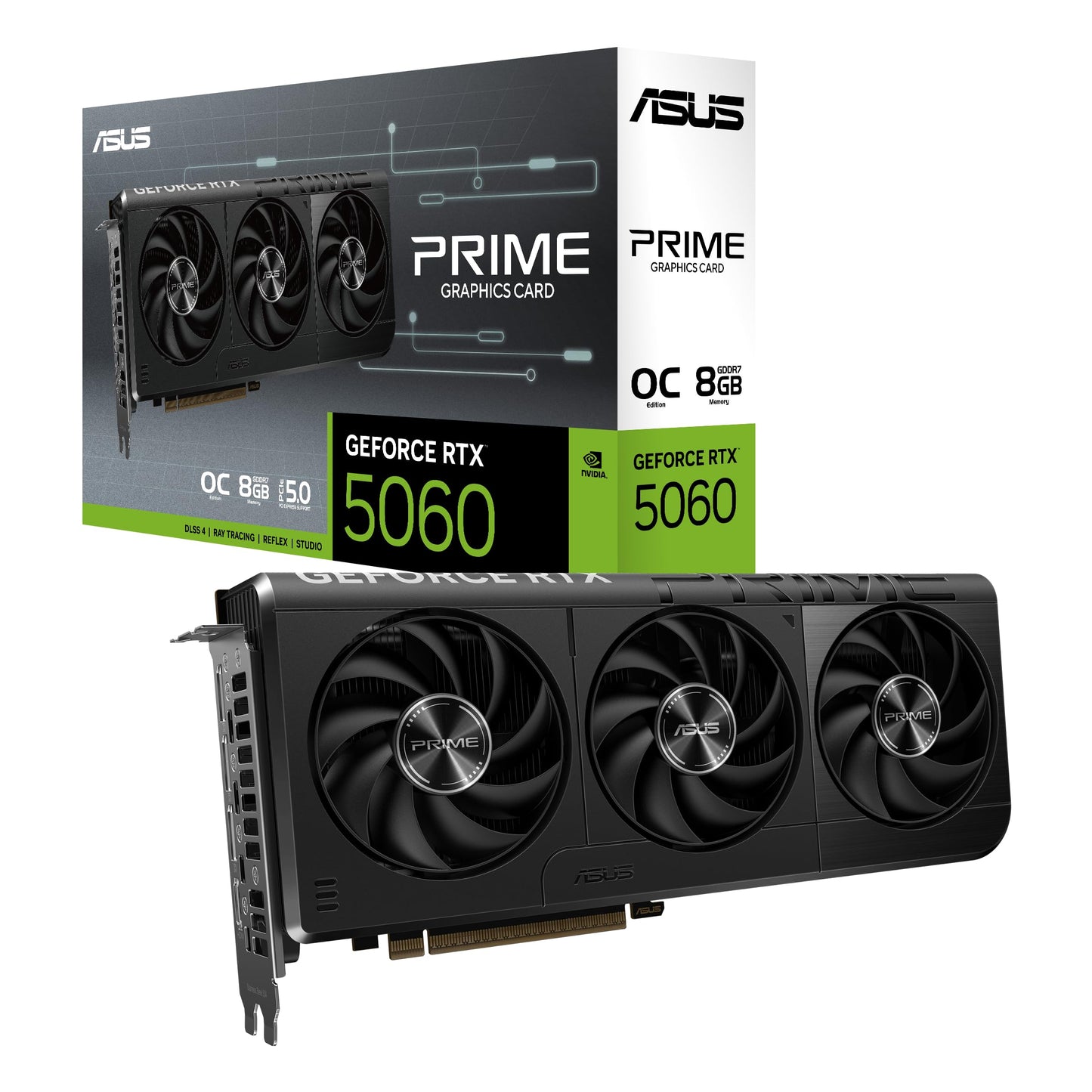 ASUS Dual NVIDIA GeForce RTX™ 5060 8GB GDDR7 White OC Edition Graphics Card, Desktop (PCIe 5.0, DLSS 4, HDMI 2.1b, DisplayPort 2.1b, 2.5-Slot, Axial-tech Fan, Dual BIOS), 3 Year Warranty