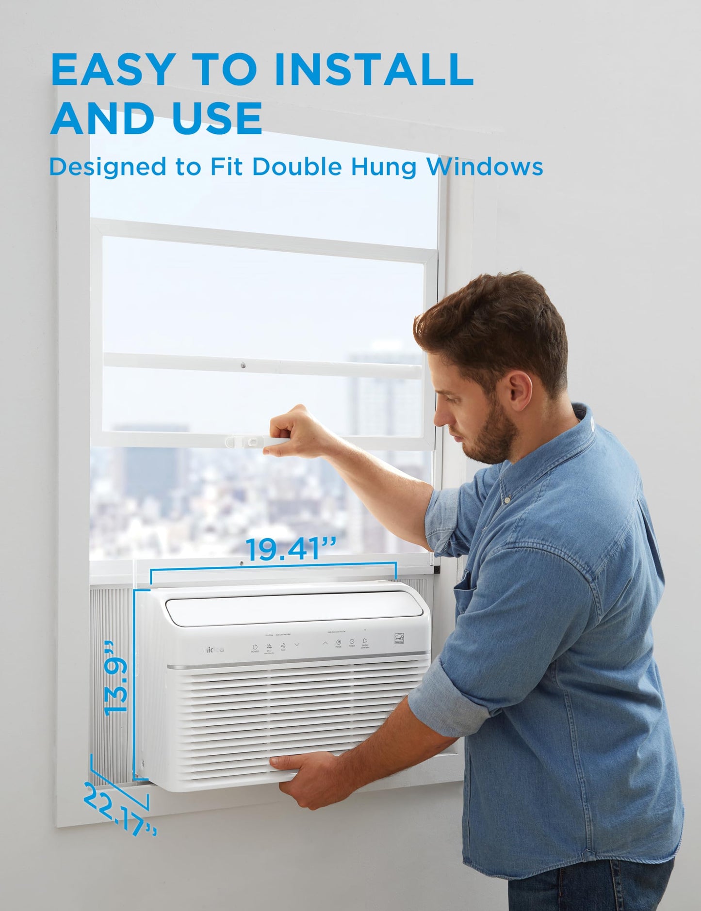 Midea 5,000 BTU EasyCool Small Window Air Conditioner - Cool up to 150 Sq. Ft. with Easy-to-Use Mechanical Controls and Reusable Filter, Perfect for Small Bedroom, Living Room, Home Office