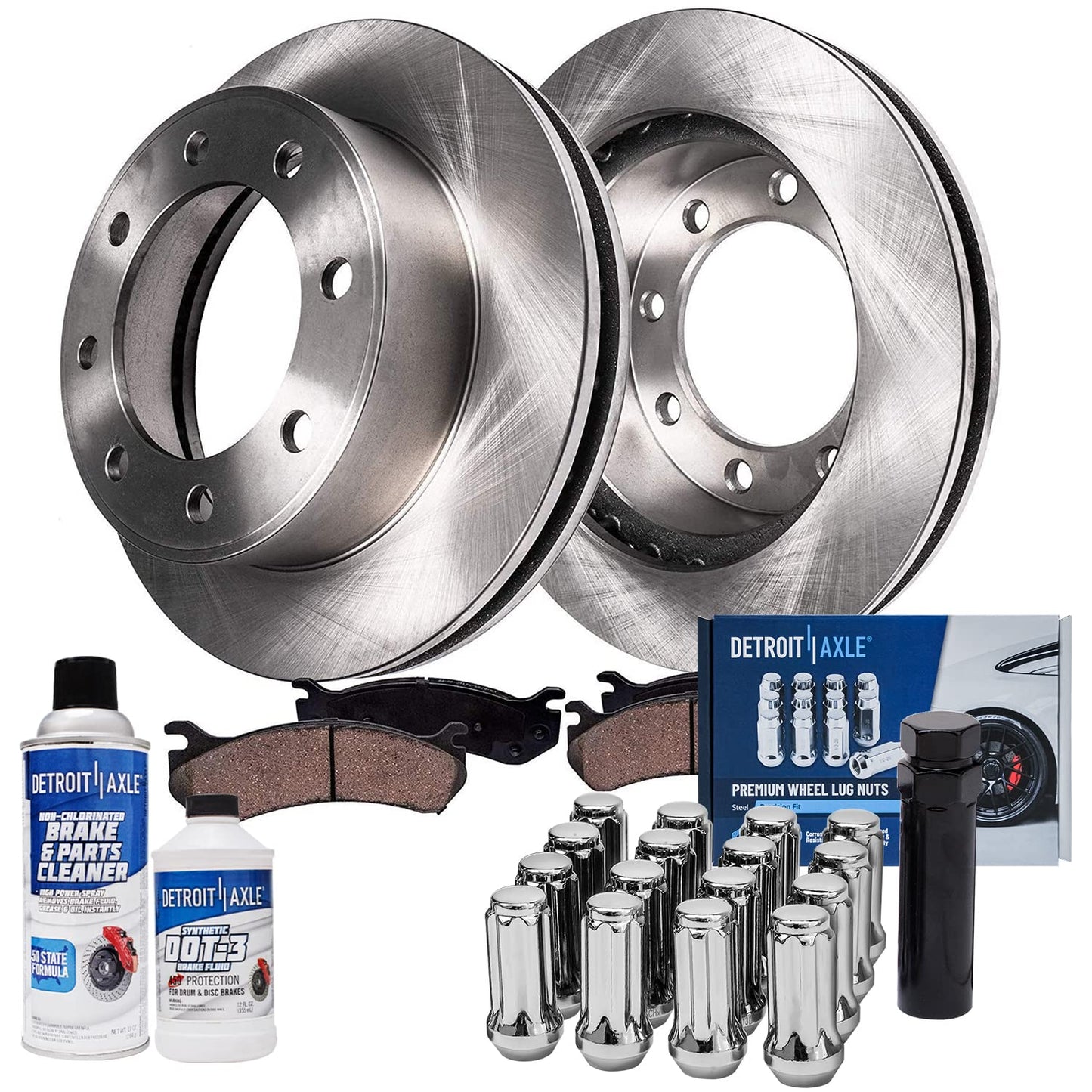 Detroit Axle - Brake Kit for 07-11 Toyota Camry 08-12 Avalon 07-12 Lexus ES350 Replacement 2008 2009 2010 2011, 11.65" inch Front and 11.06" inch Rear Disc Brake Rotors and Ceramic Brakes Pads