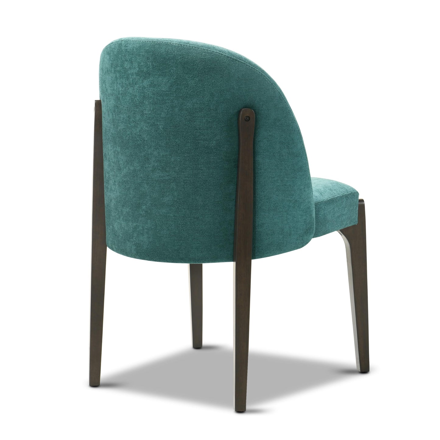 Poly & BARK Bolus Dining Chair – Ganache Brown Upholstered Accent Chair with Wood Legs – Refined Silhouette for Dining Room, Kitchen or Breakfast Nook – Arrives Fully Assembled