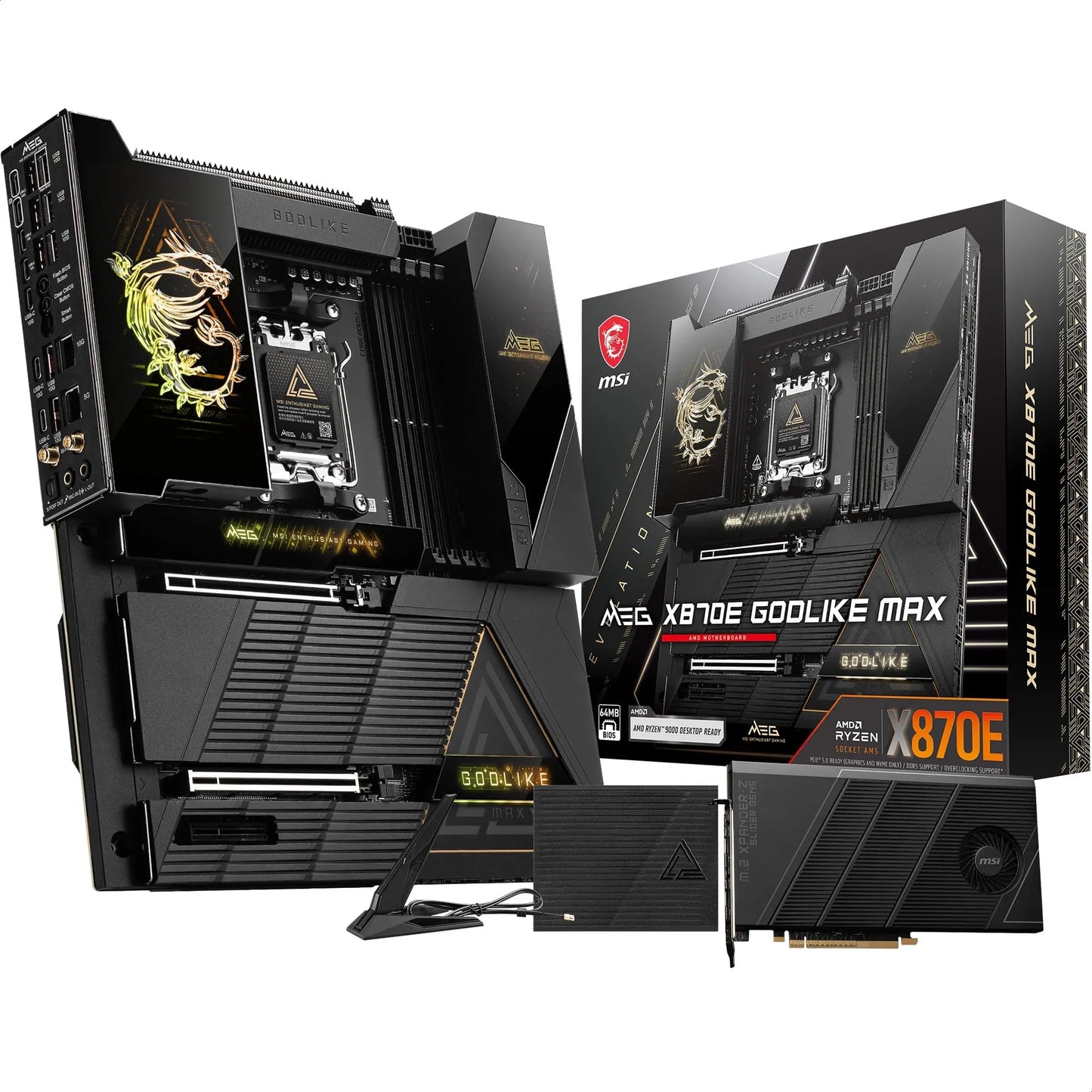 MSI MPG X870E Carbon WiFi Gaming Motherboard (AMD Ryzen 9000/8000/7000 Series Processors, AM5, DDR5, PCIe 5.0, M.2 Gen5, SATA 6Gb/s, USB 40Gbps, HDMI, Wi-Fi 7, Bluetooth 5.4, 5Gbps LAN, ATX)