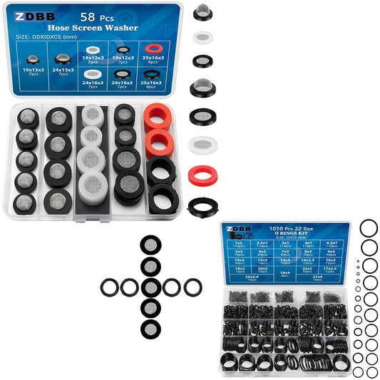 TWCC 812 Pcs O-Rings Kit & Water Hose Washer with Screen Filter Assortment for Plumbing, Shower Heads, Gasket, Garden Hose Washers