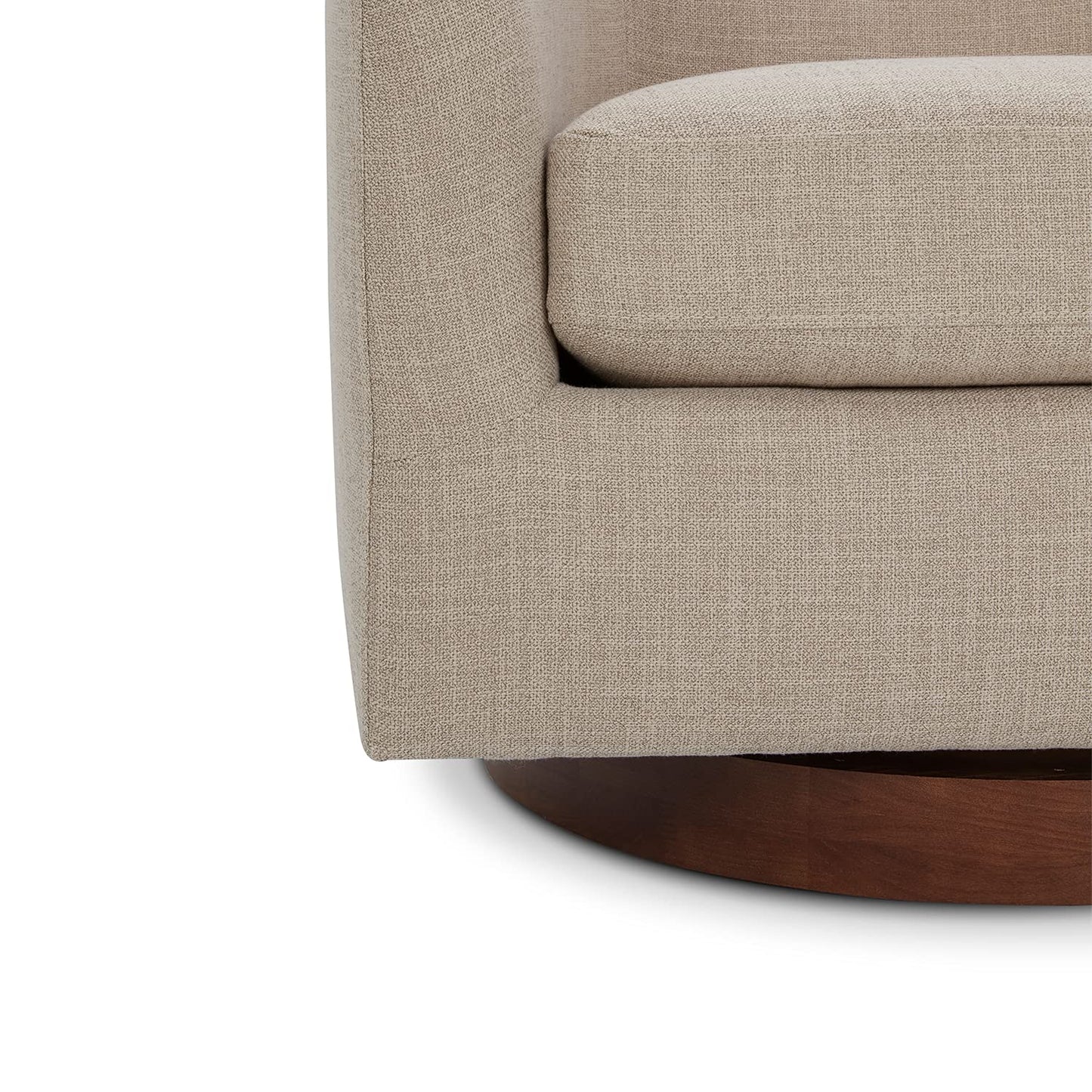 CHITA Swivel Accent Chair Set of 2, Fully Assembled Fabric Barrel Armchair with FSC Certified Upholstered for Living Room, Bedroom and Office, Flax Beige