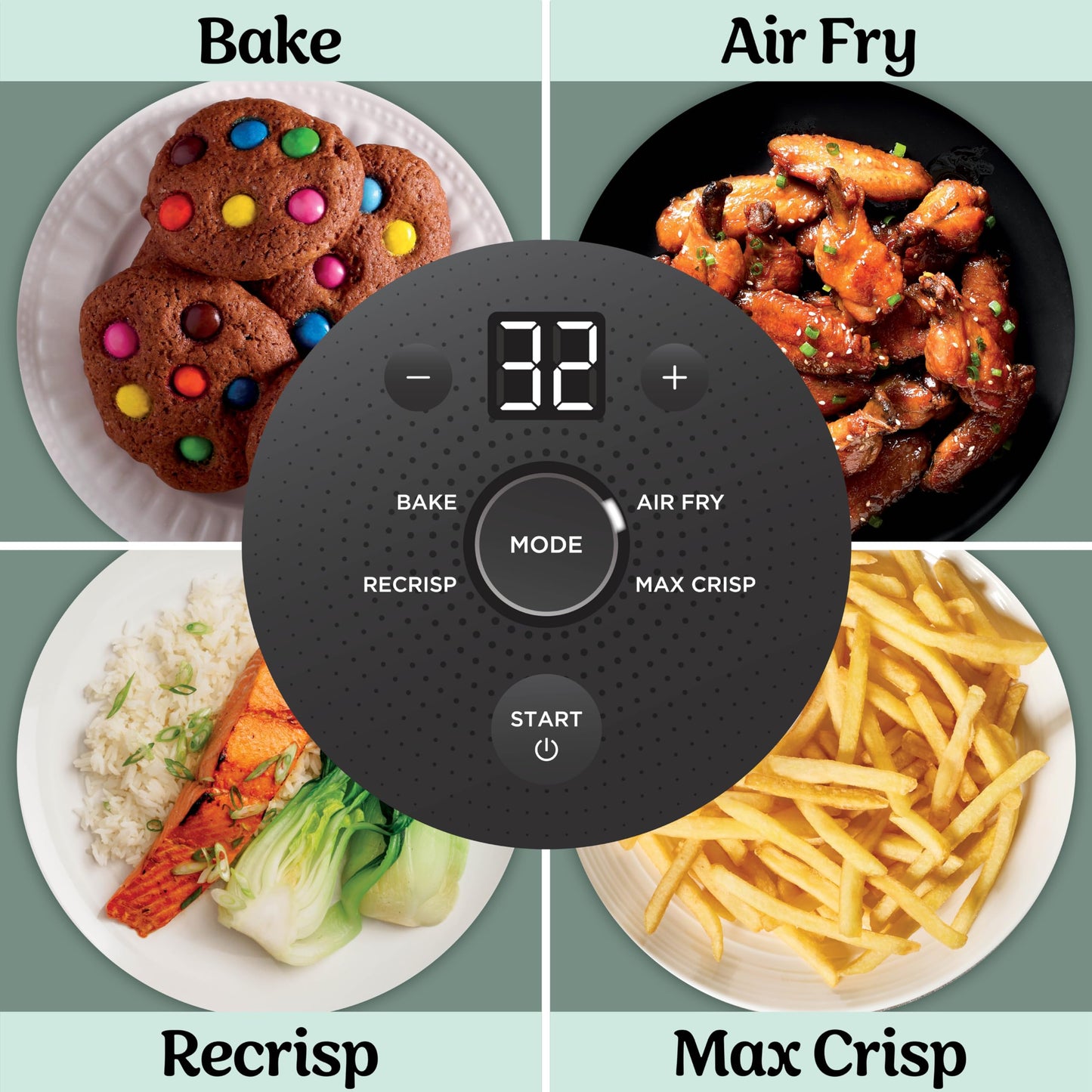 Ninja Crispi 4 in 1 Glass Air Fryer, 450°F, Non Toxic, 4QT and 6 Cup Containers with Lids, Dishwasher Safe, Stone, 1 Count, FN101ST