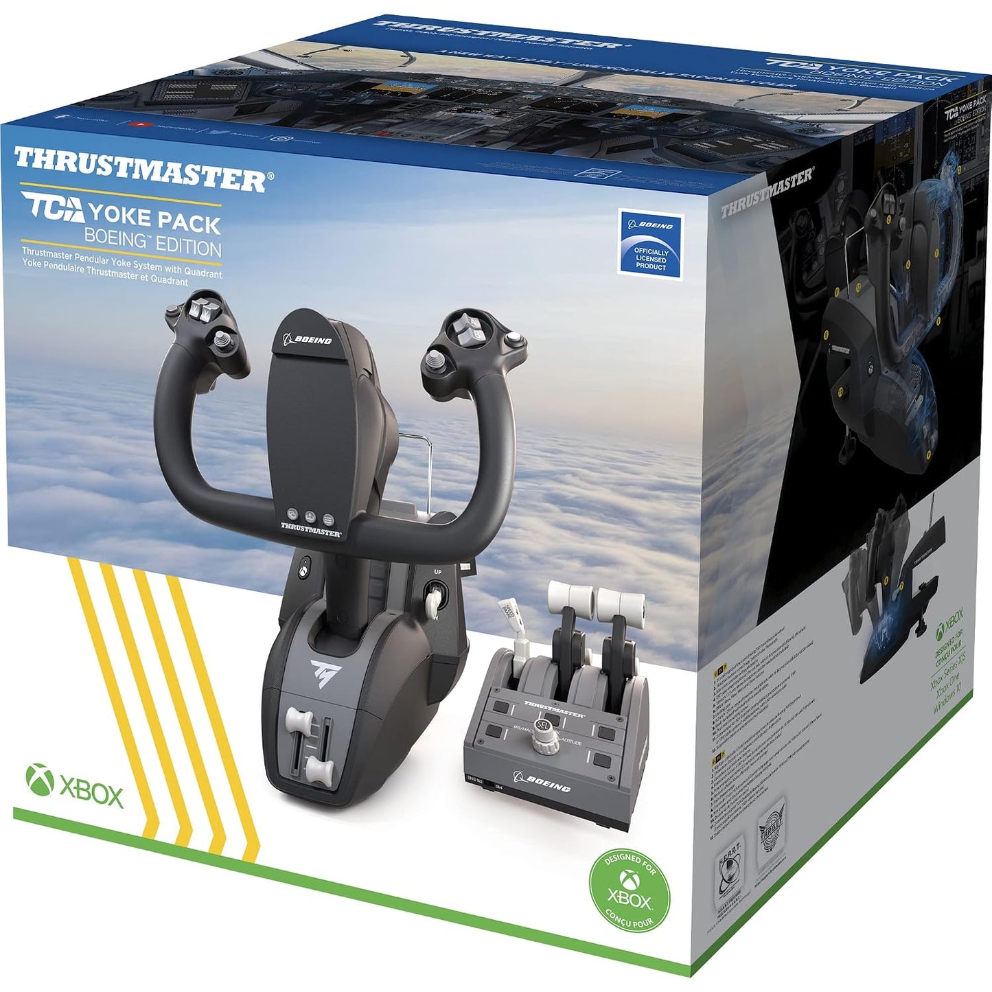 Thrustmaster TCA Yoke & Quadrant Boeing Edition Flight Pack - XBOX & PC | 787 Dreamliner replica, pendular motion, throttle unit with autopilot, metal build, 35 action buttons, 2 extra axes, for MSFS