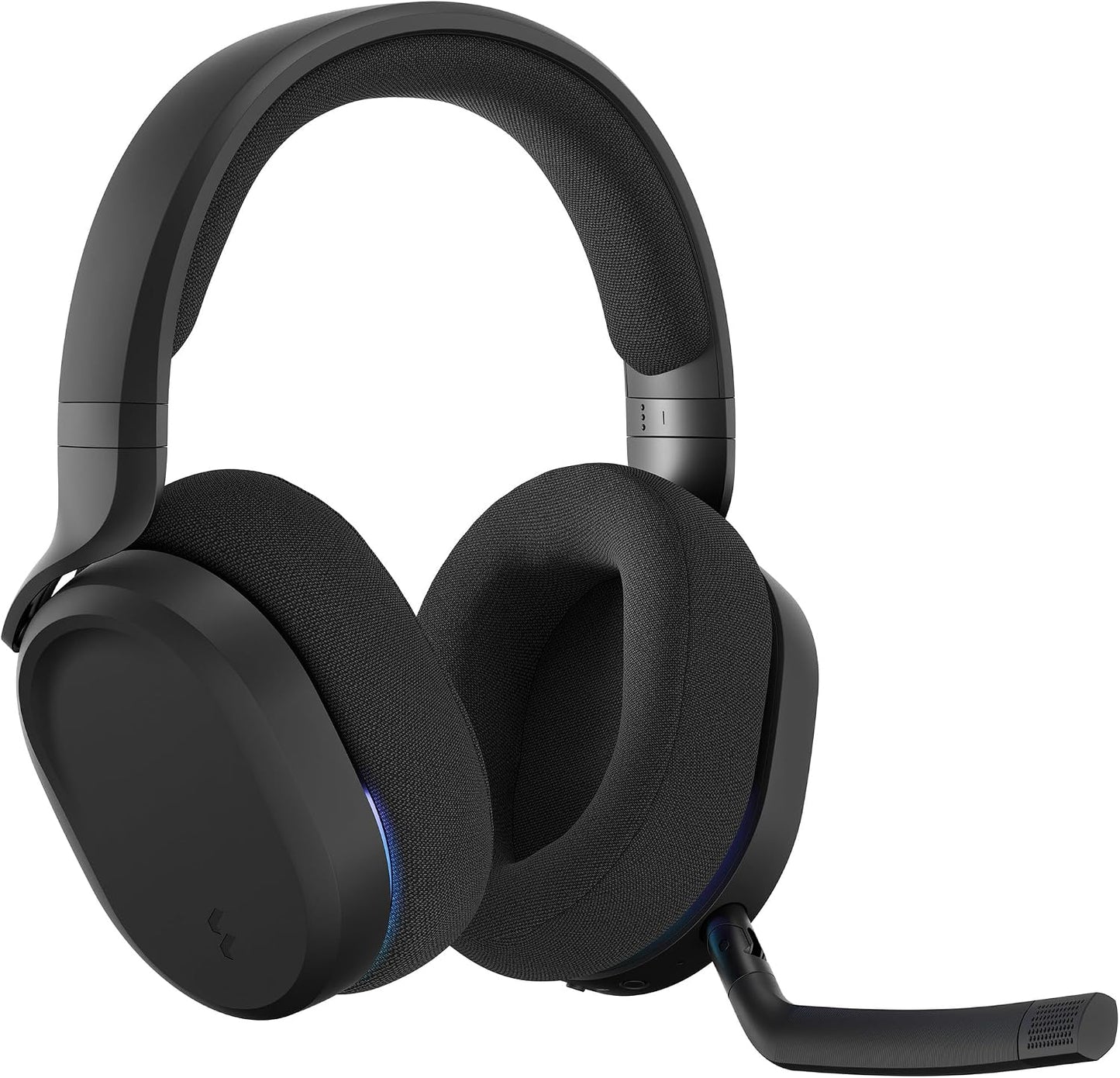 Fractal Design Scape Dark - Wireless PC Gaming Headset - Detachable Flip-to-Mute Microphone with Noise Cancellation - Battery Life Up to 40 Hours - Configurable Ambient Lighting - Black