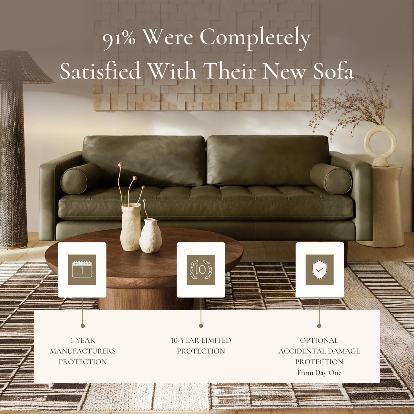 POLY & BARK Napa 82" Leather Pull‑Out Sleeper Sofa – Full‑Grain Italian Leather Upholstery,Tri‑Layer Mattress & Storage Console –Sophisticated Multi‑Functional Sofa Bed for Living Rooms & Guest Spaces