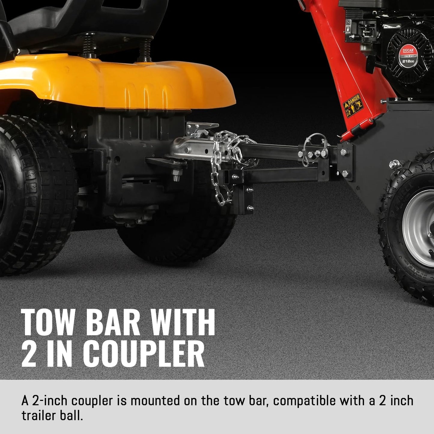 MechMaxx 6 inch ZONSEN 459cc 15hp E-Start Gas Powered 4-Wheels Wood Chipper Shredder Mulcher with Towbar/Tail Light/Emergency Stop Button/Stop Bar, Model B150 Red