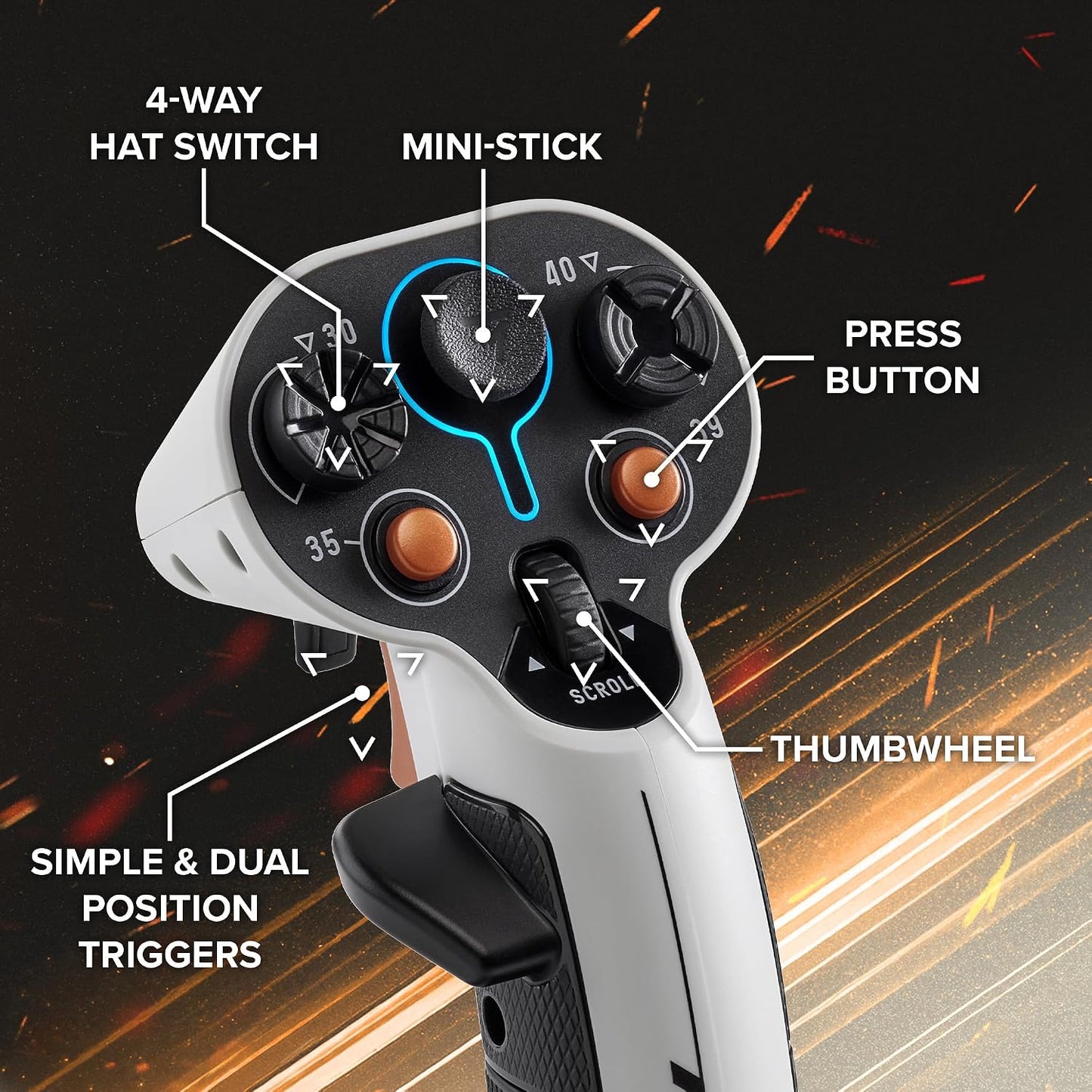 Thrustmaster Sol-R2 HOSAS Dual Space Combat Flight Joystick Set - PC | 88 programable actions buttons, 2 detachable grips, 2 throttles, zero drift, interchangeable rests, backlit sci-fi design