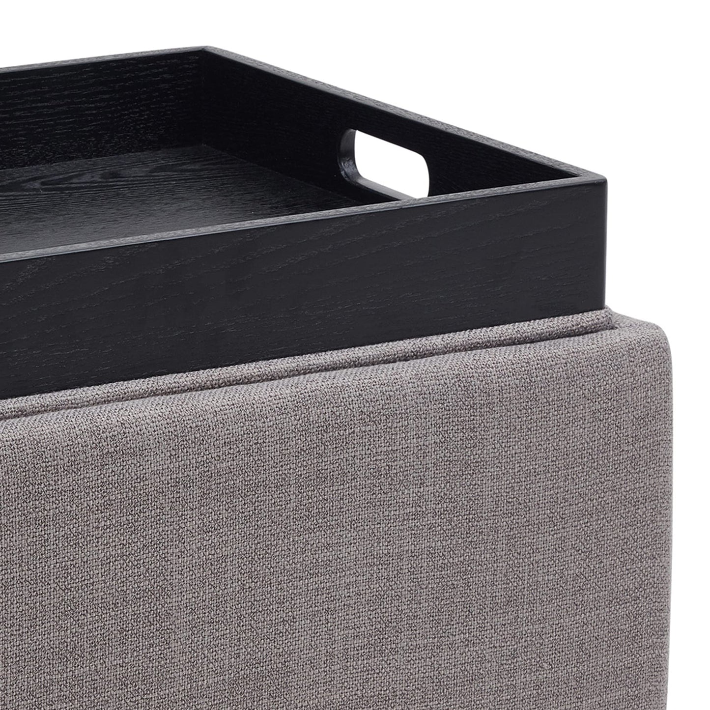 CHITA Storage Ottoman Cube with Tray Lid, Small Footstool with Storage, Square End Table for Living Room and Bedroom, Faux Leather in Saddle Brown