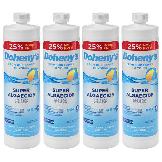 Doheny's Super Algaecide Plus | Pro-Grade | Effective Against Most Algae Types | 7.1% Chelated Copper (Chelated to Reduce Staining) | Non-Foaming, No Clouding | Safe to Swim After Use | 40oz Bottle