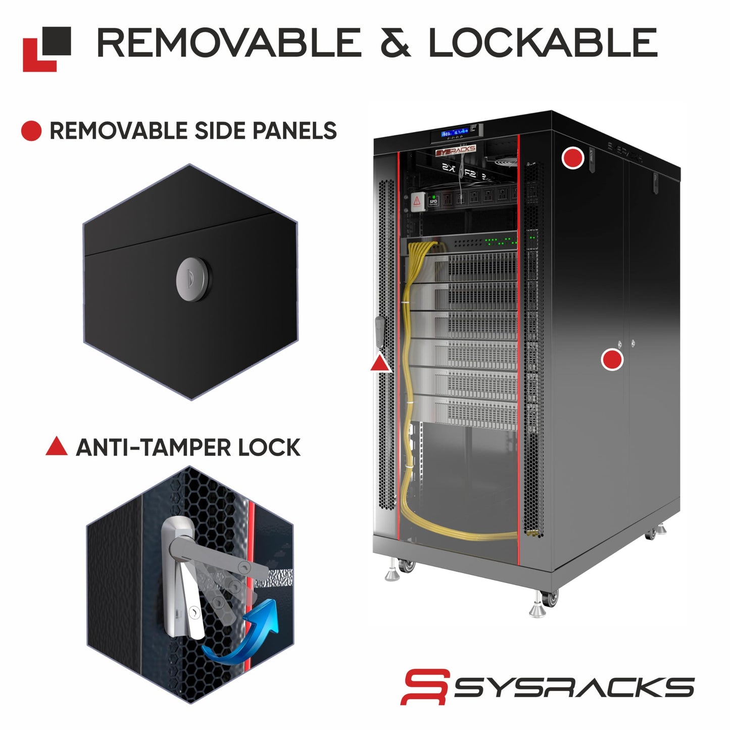 19" Server Rack Cabinet 18U – 35" Deep Network Cabinet Enclosure with Glass Door, Locking Panels, Cooling Fans, PDU & Shelf, IT Rack for Servers, Switches, AV Equipment