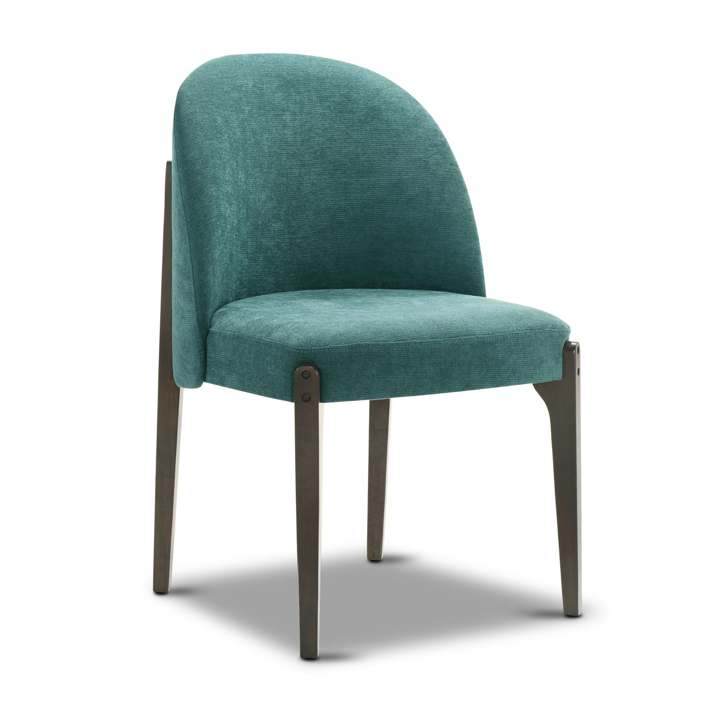 Poly & BARK Bolus Dining Chair – Ganache Brown Upholstered Accent Chair with Wood Legs – Refined Silhouette for Dining Room, Kitchen or Breakfast Nook – Arrives Fully Assembled