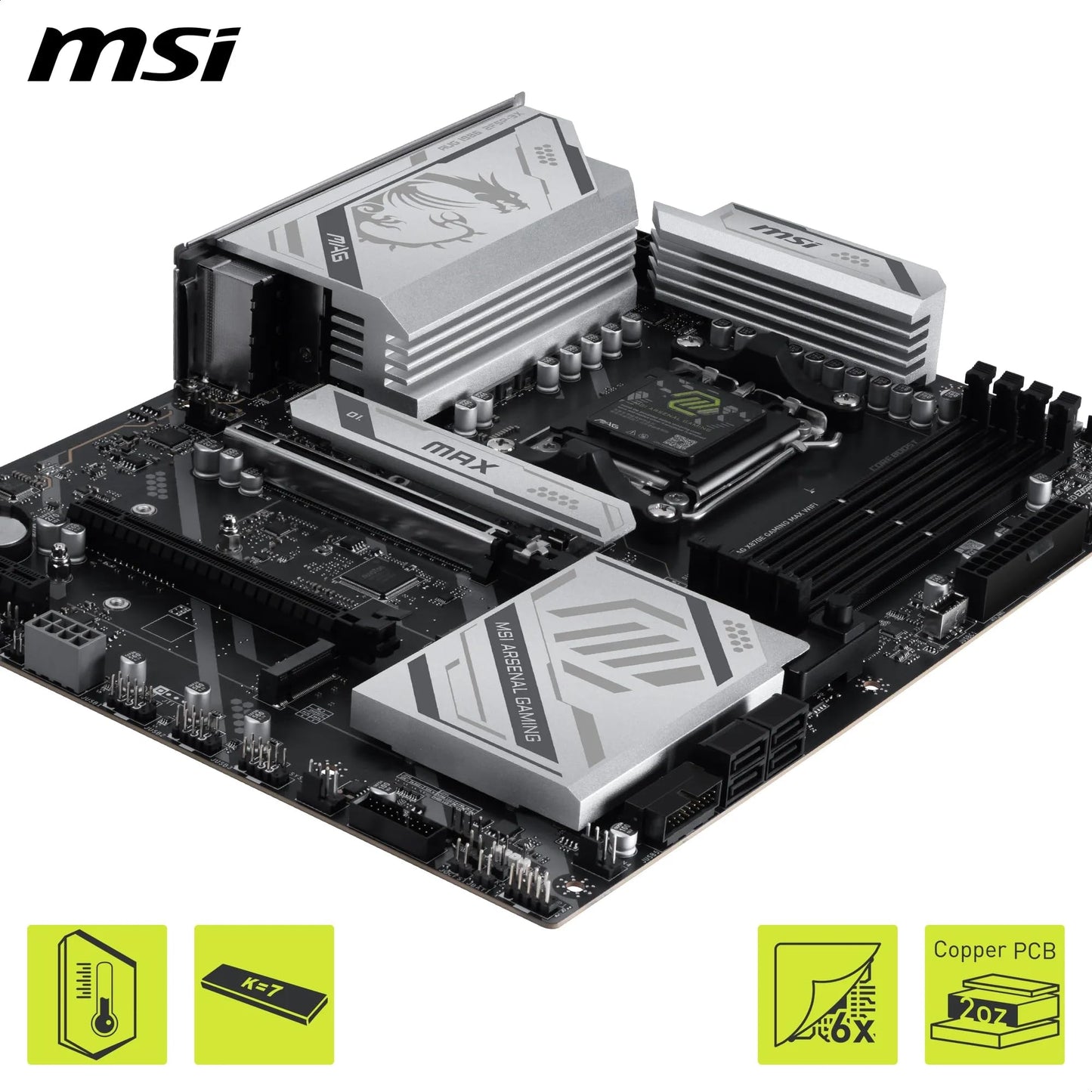 MSI MPG X870E Carbon WiFi Gaming Motherboard (AMD Ryzen 9000/8000/7000 Series Processors, AM5, DDR5, PCIe 5.0, M.2 Gen5, SATA 6Gb/s, USB 40Gbps, HDMI, Wi-Fi 7, Bluetooth 5.4, 5Gbps LAN, ATX)