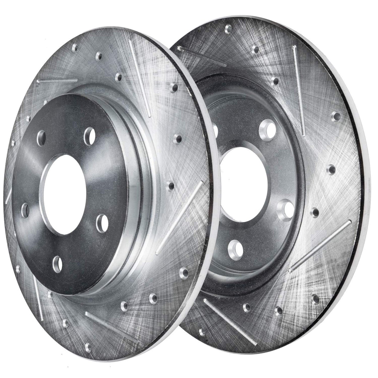 Detroit Axle - Front Brake Kit for 2006-2018 Dodge Ram 1500, 07-09 Durango Chrysler Aspen, 2019-2024 Ram 1500 Classic, Drilled and Slotted Disc Brake Rotors Ceramic Brakes Pads Replacement