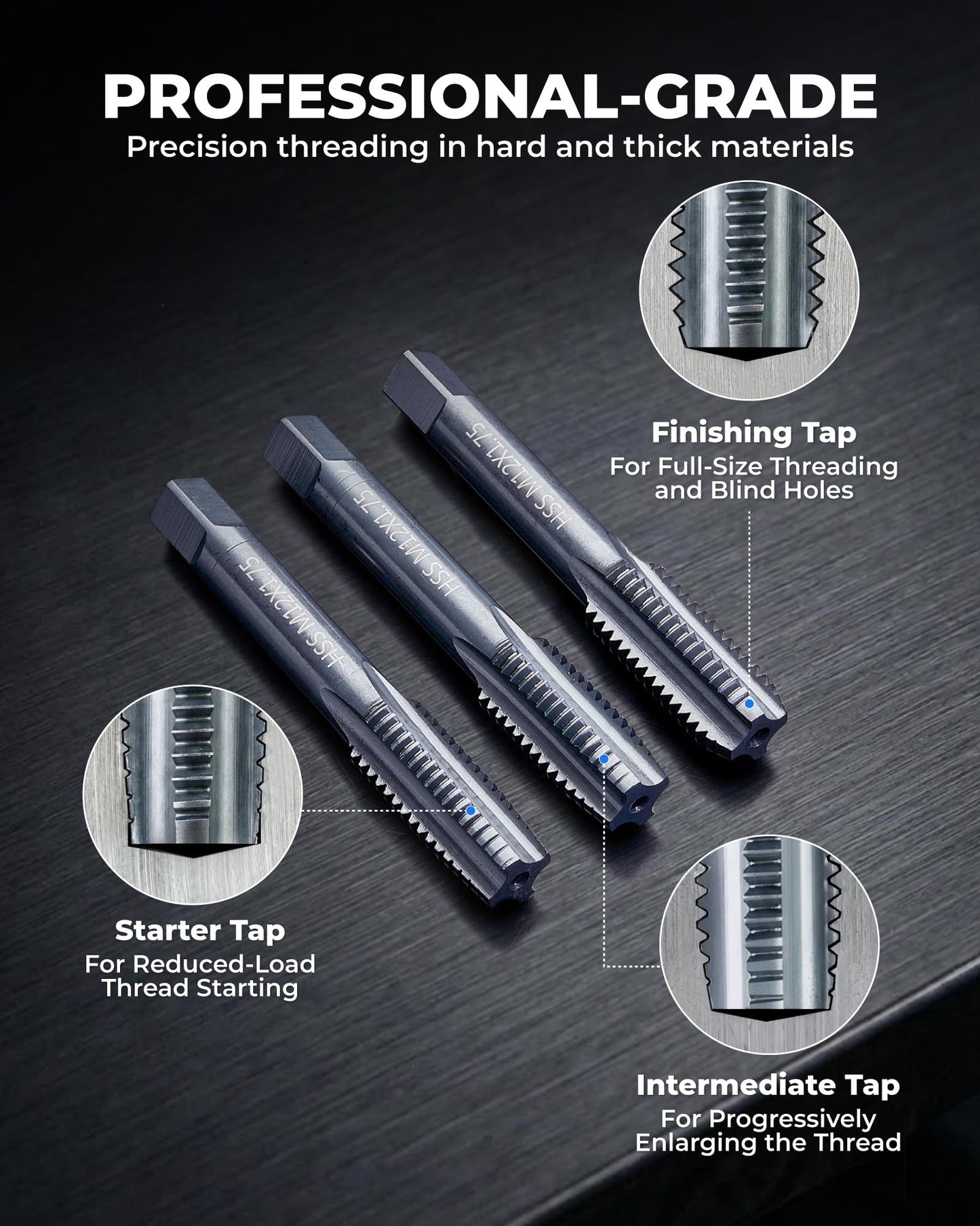 toolant 127 Piece Ratcheting Tap and Die Set, SAE/Metric Tap and Die Set with Assortment Drill Bit for Threading, Double-Layer Tool Box