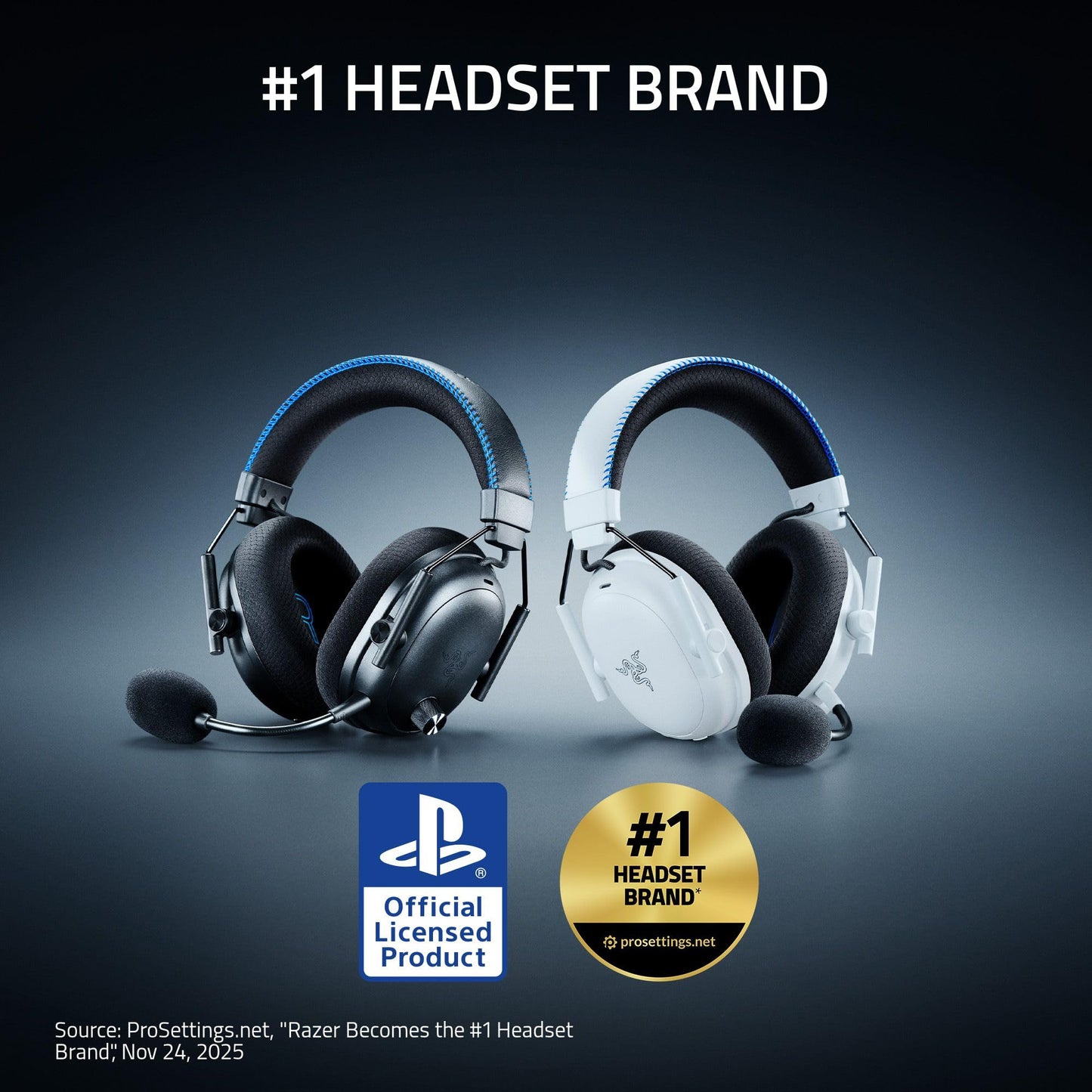 Razer BlackShark V3 Pro Wireless ANC Gaming Headset for PC: Full Band Mic - 50mm Drivers - 2.4 GHz, Bluetooth, USB, 3.5mm - Works with Mac, PS5, Nintendo Switch, Smartphone - 70 Hr Battery - Black