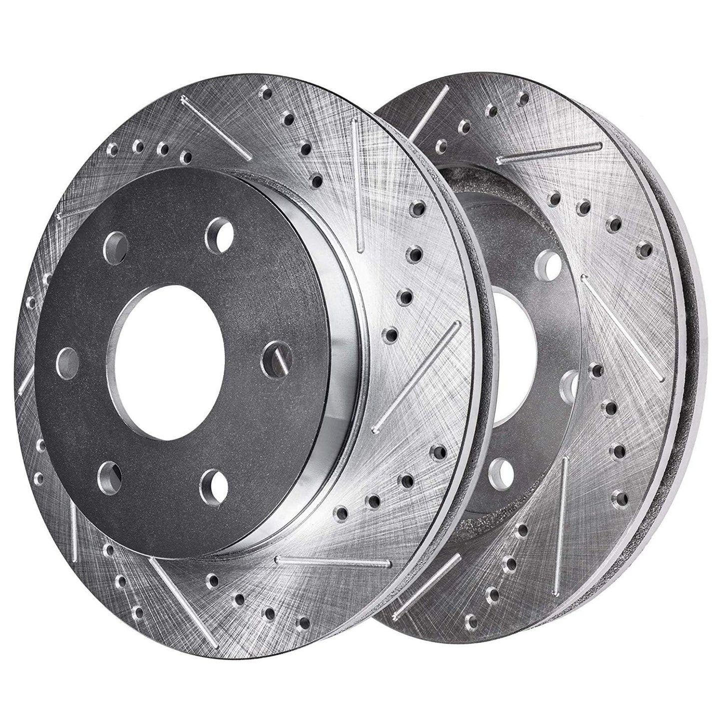 Detroit Axle - Brake Kit for 2011-2020 Jeep Grand Cherokee Dodge Durango Replacement Front & Rear Drilled & Slotted Disc Brake Rotors Ceramic Brakes Pads : 12.99" inch Rotor