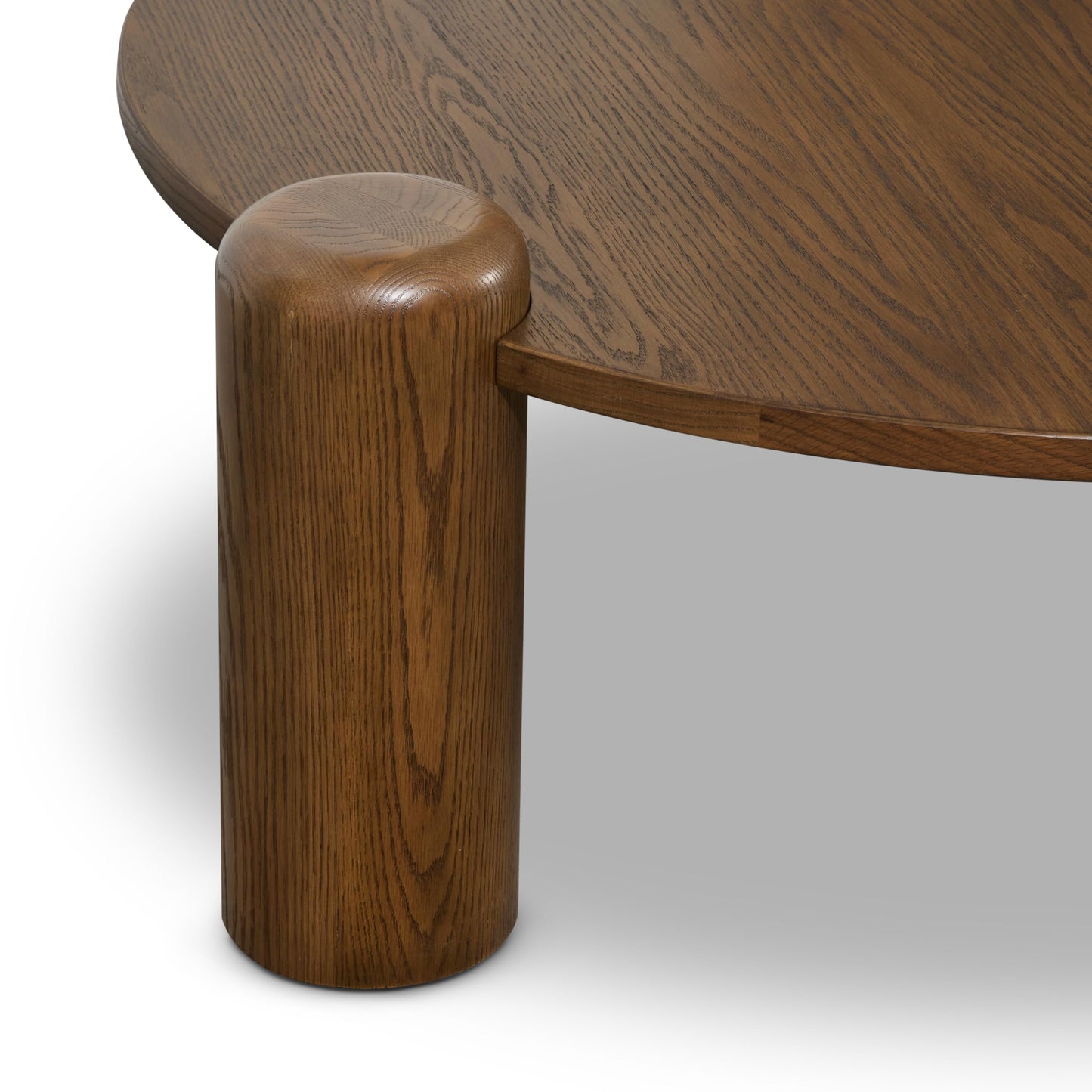 Poly & BARK Chordo 39.4 Inch Coffee Table in Tundra Brown Oak Grain Veneer with Curved Architectural Legs for Warm Modern Living Room Style and Everyday Function