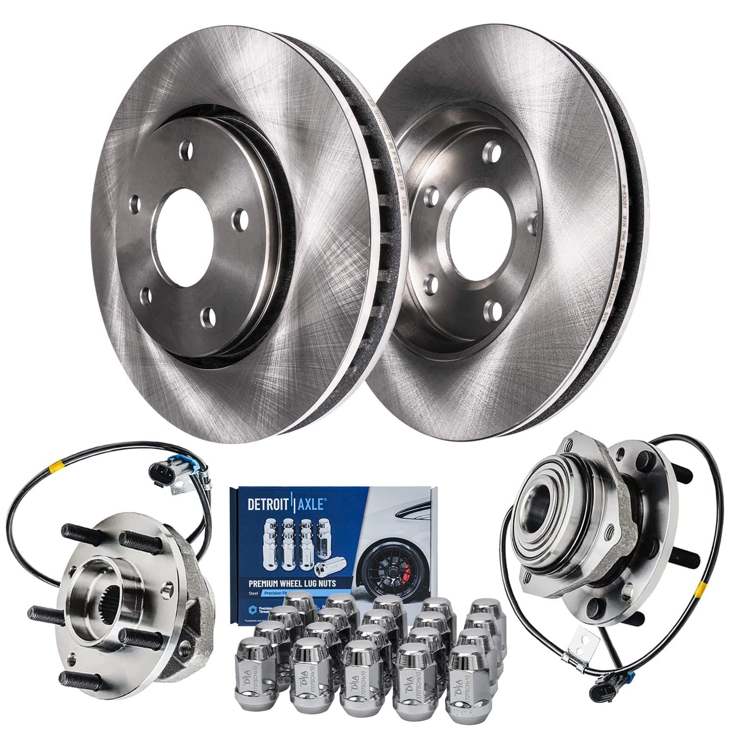 Detroit Axle - Brake Kit for 2013-2016 Kia Optima 2011-2015 Hyundai Sonata, Disc Brake Rotors Ceramic Brakes Pads Front and Rear 2014 Replacement