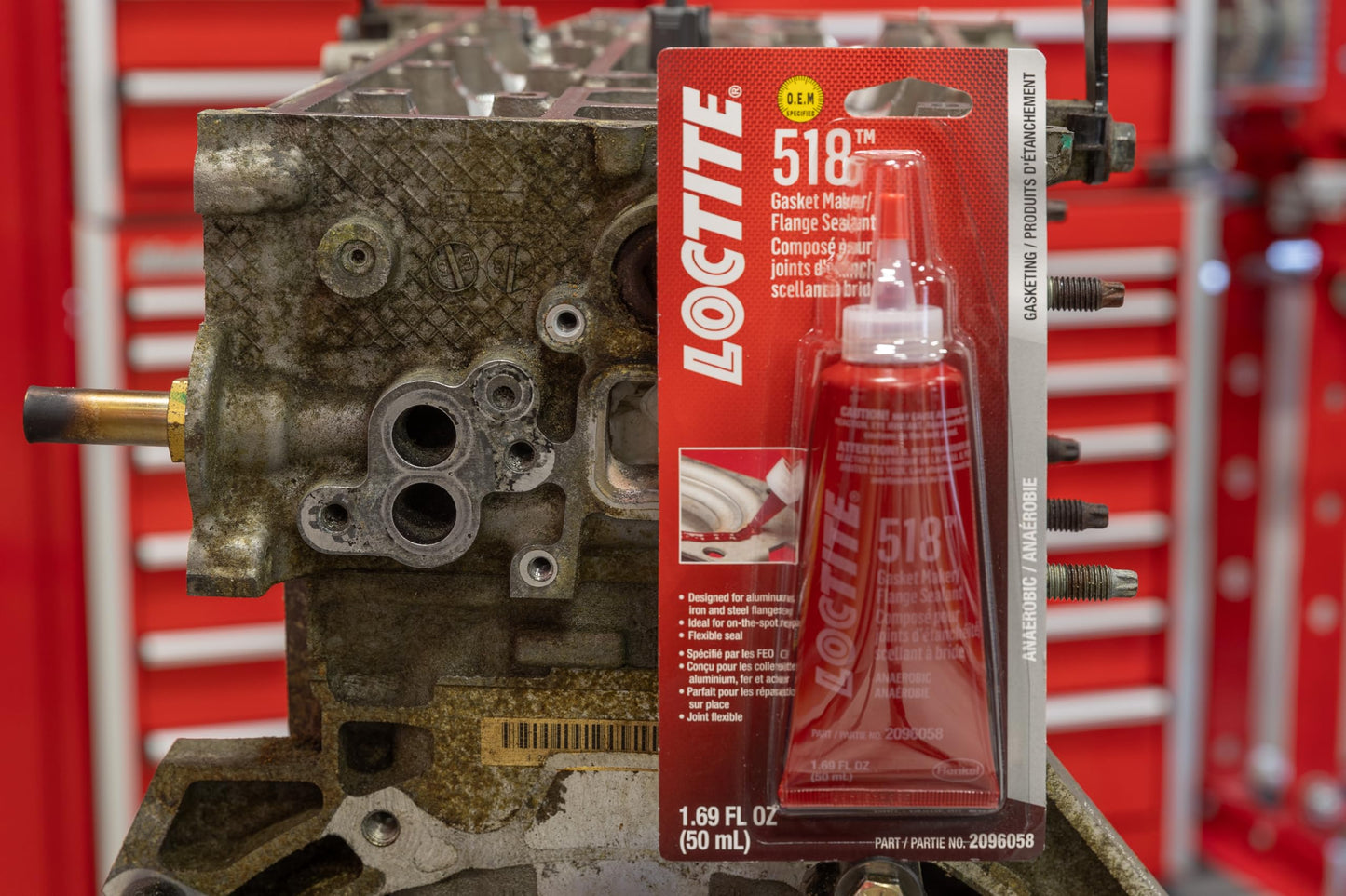 LOCTITE 518 Automotive Anaerobic Gasket Maker & Flange Sealant - Sensor-Safe, Low Oder, Non-Corrosive - 50 ml, 1 Pack