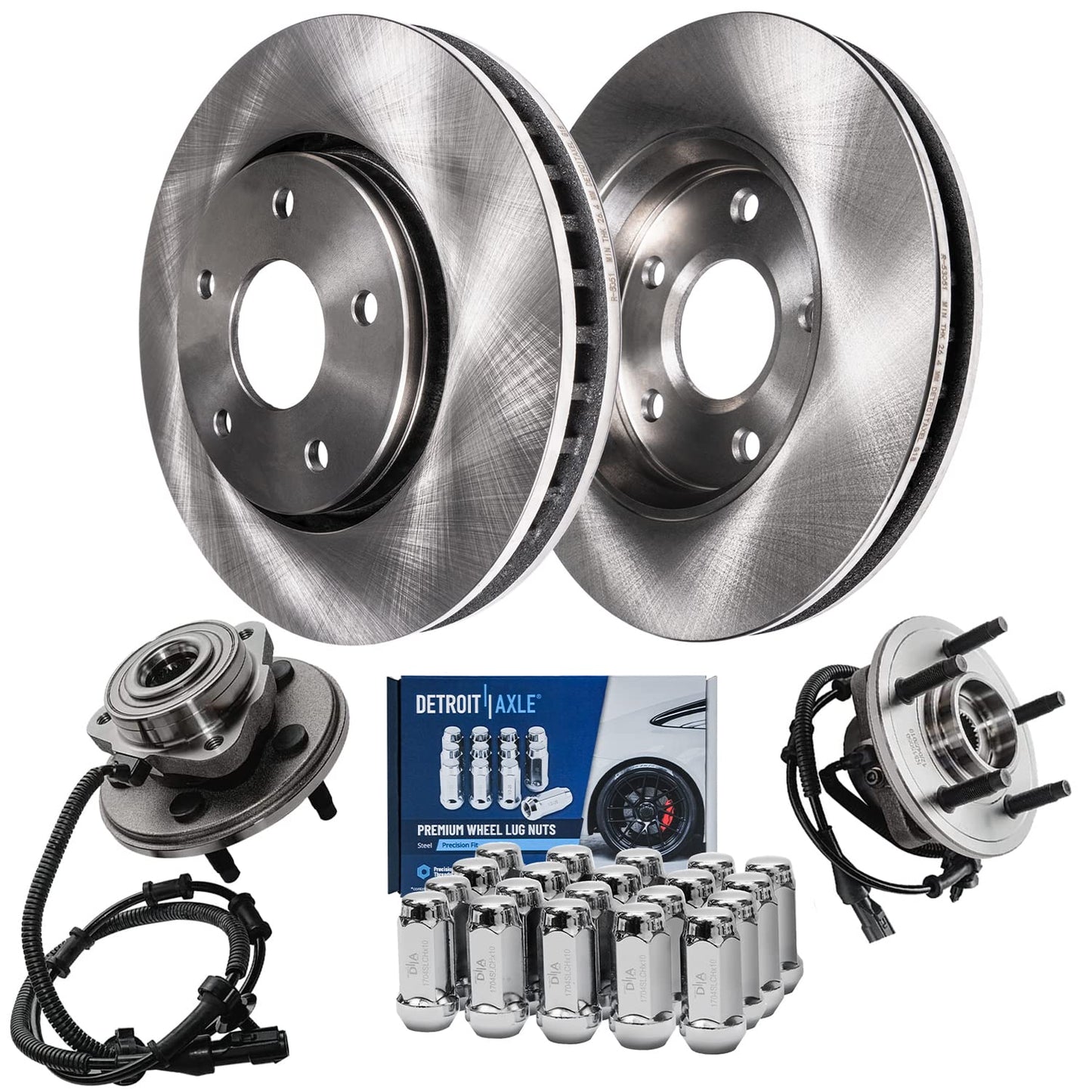 Detroit Axle - Brake Kit for 2013-2016 Kia Optima 2011-2015 Hyundai Sonata, Disc Brake Rotors Ceramic Brakes Pads Front and Rear 2014 Replacement