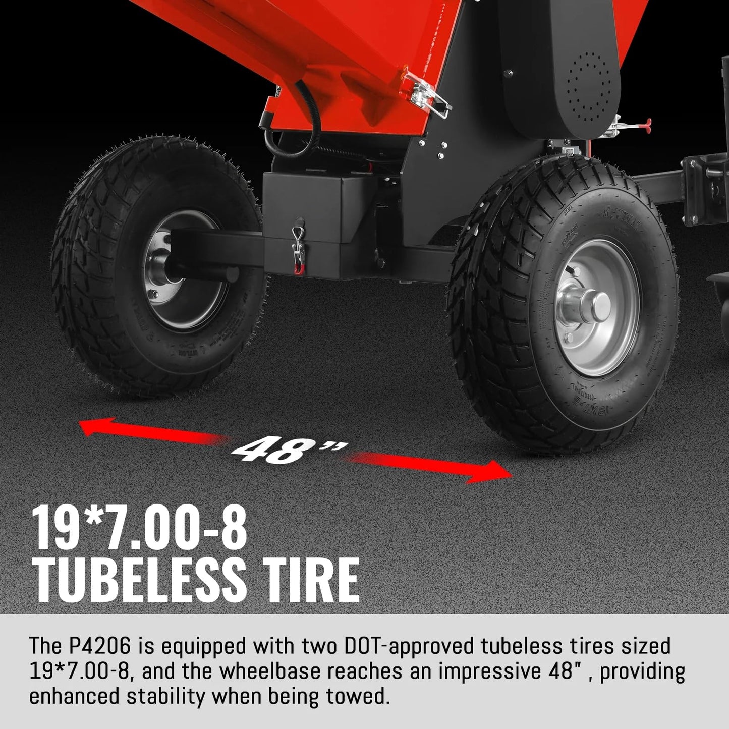 MechMaxx 6 inch ZONSEN 459cc 15hp E-Start Gas Powered 4-Wheels Wood Chipper Shredder Mulcher with Towbar/Tail Light/Emergency Stop Button/Stop Bar, Model B150 Red