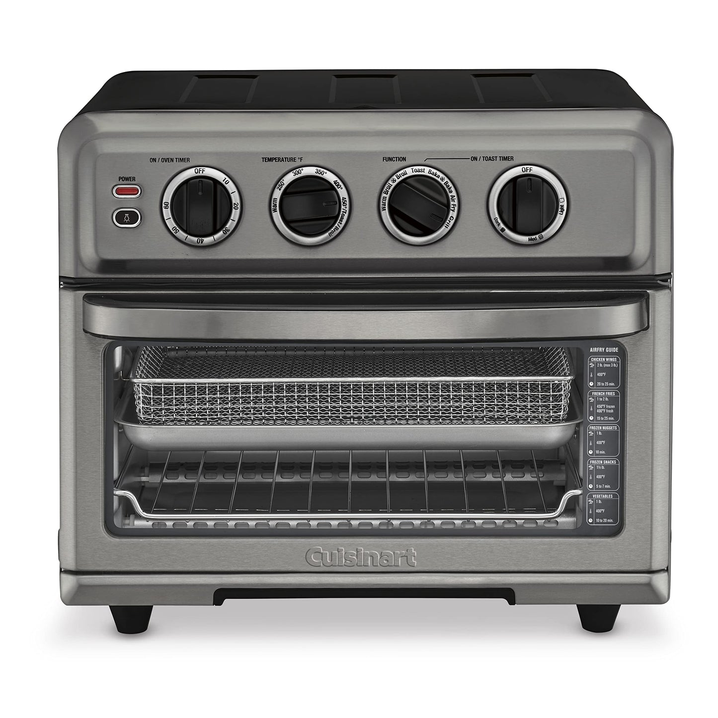 Cuisinart Air Fryer Toaster Oven, 1800W, 8-in-1 with Air Fry, Convection, Broil & Warm, 0.6 Cubic Feet, 60-Minute Timer, TOA-70NAS, Stainless Steel