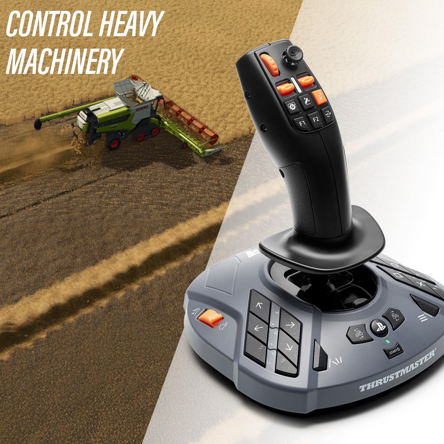 Thrustmaster SimTask FarmStick 3-Axis Farming Simulator Joystick - PC | Plug and play for FS25, 33 programable inputs, thumbwheel, mini-stick, triggers, rocker switches, H.E.A.R.T sensors