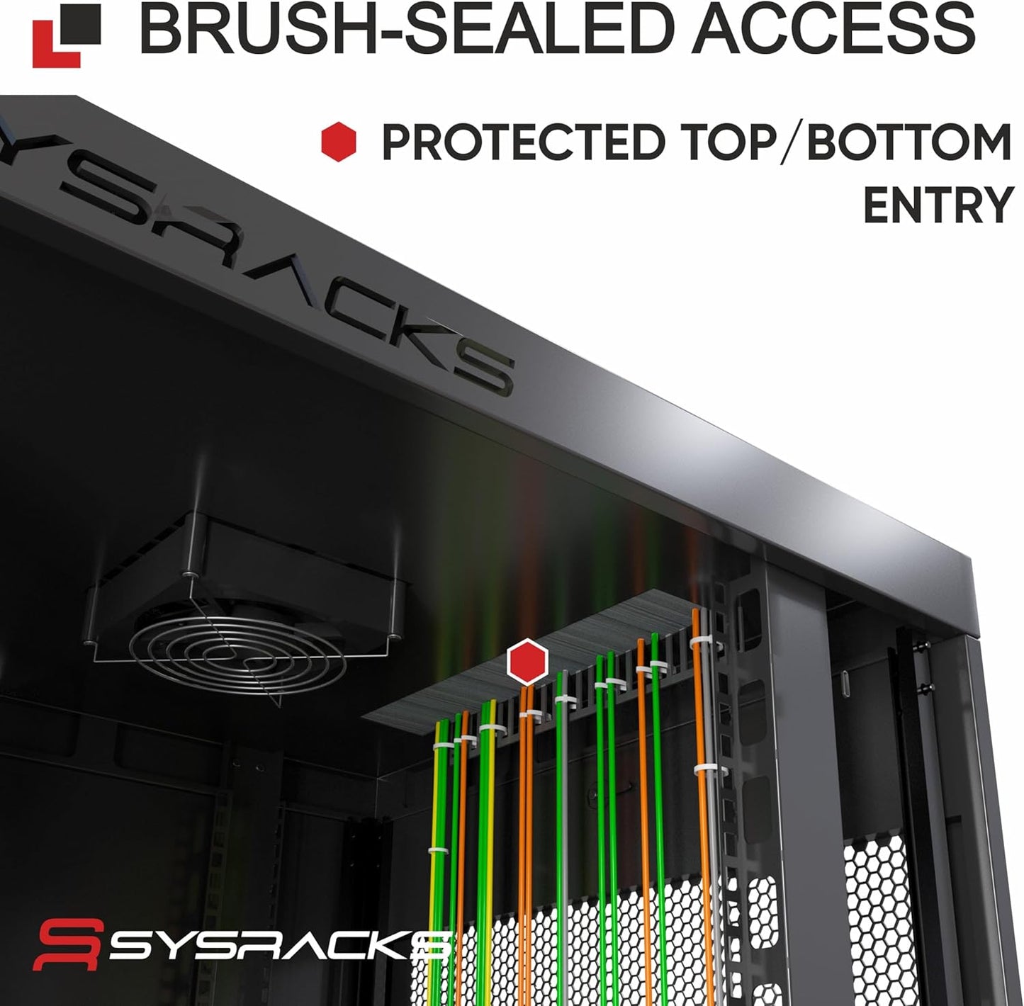 Sysracks 22U Wall Mount Server Rack Cabinet, 19” Enclosed Network & IT Rack, 24” Deep, Locking Mesh Door